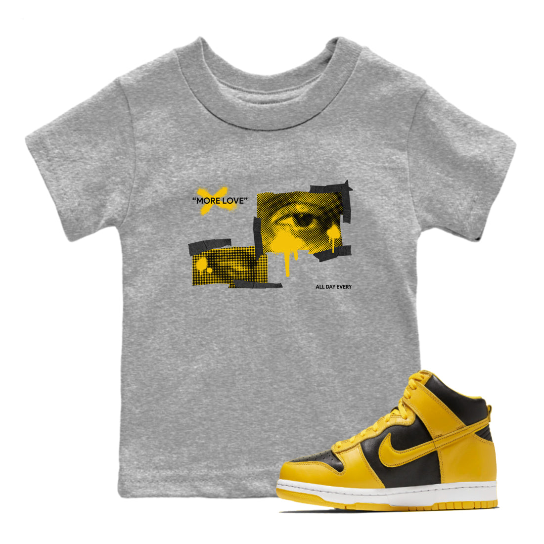 More Love snkmatch Tees Kids - Dunk High Pollen