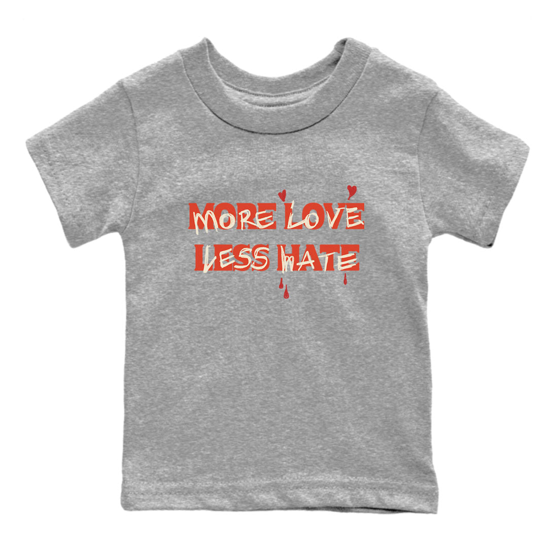 More Love Less Hate snkmatch Tees Kids - Air Jordan 4 Brick By Brick