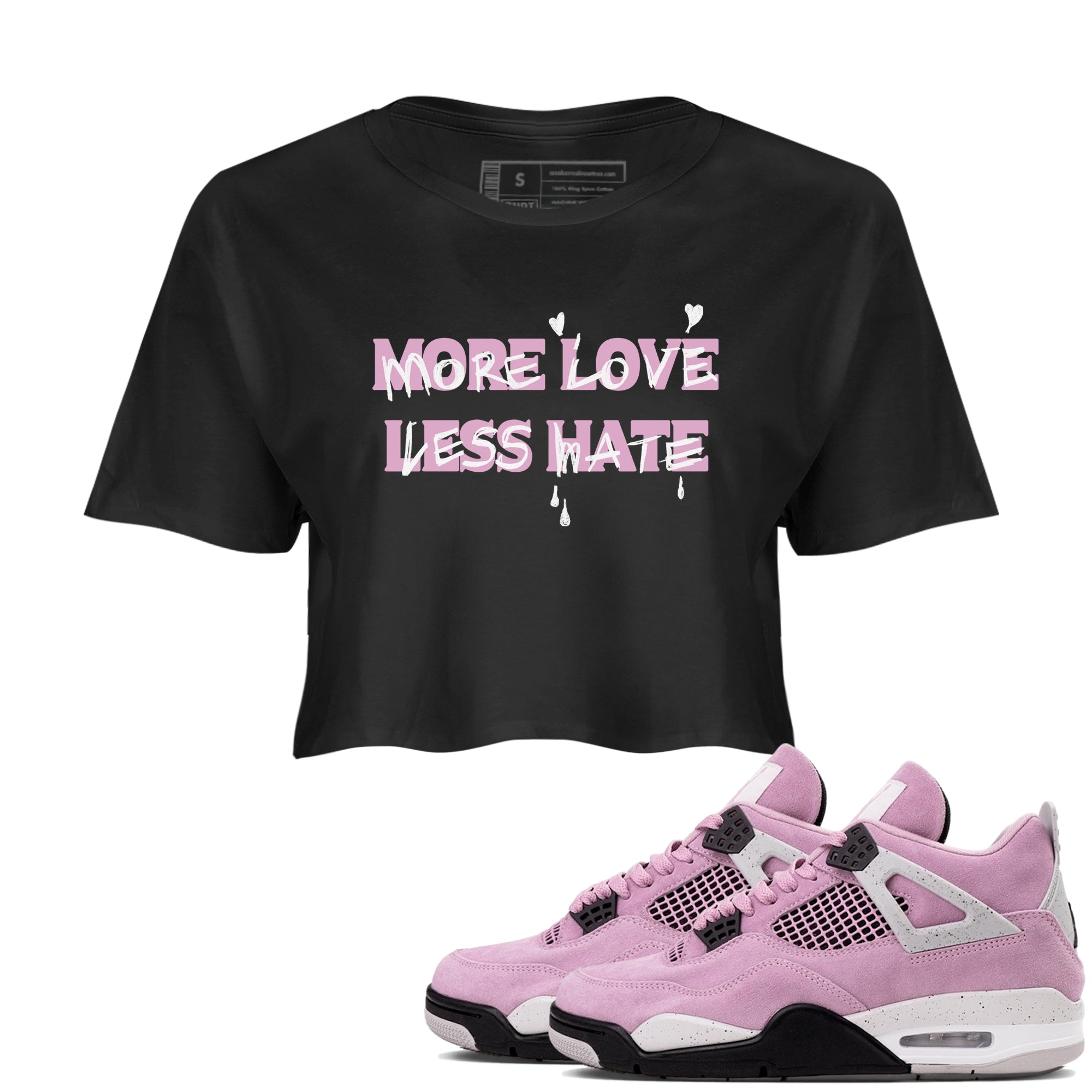 More Love Less Hate snkmatch Women's Top - Air Jordan 4 Orchid