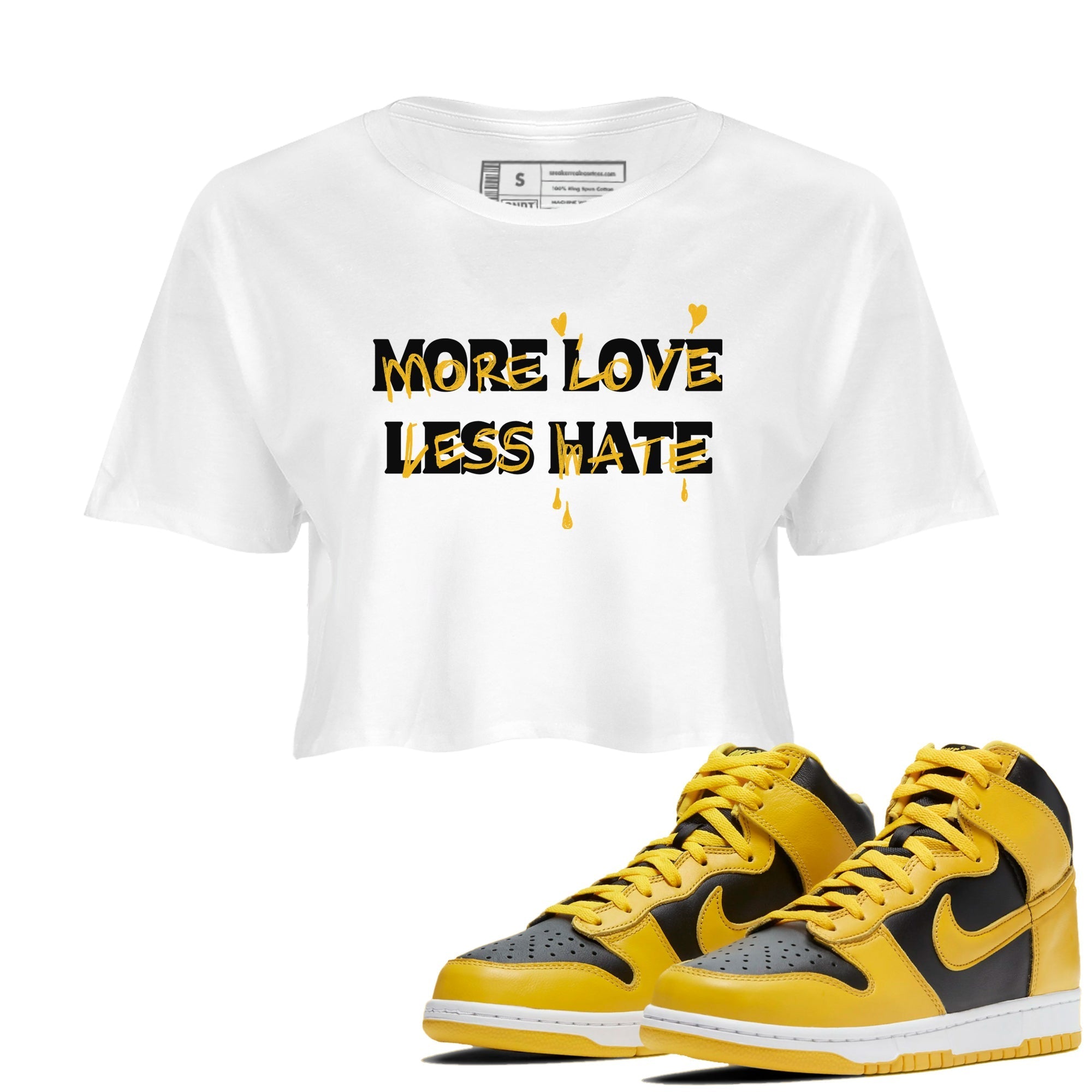 More Love Less Hate snkmatch Women's Top - Dunk High Pollen
