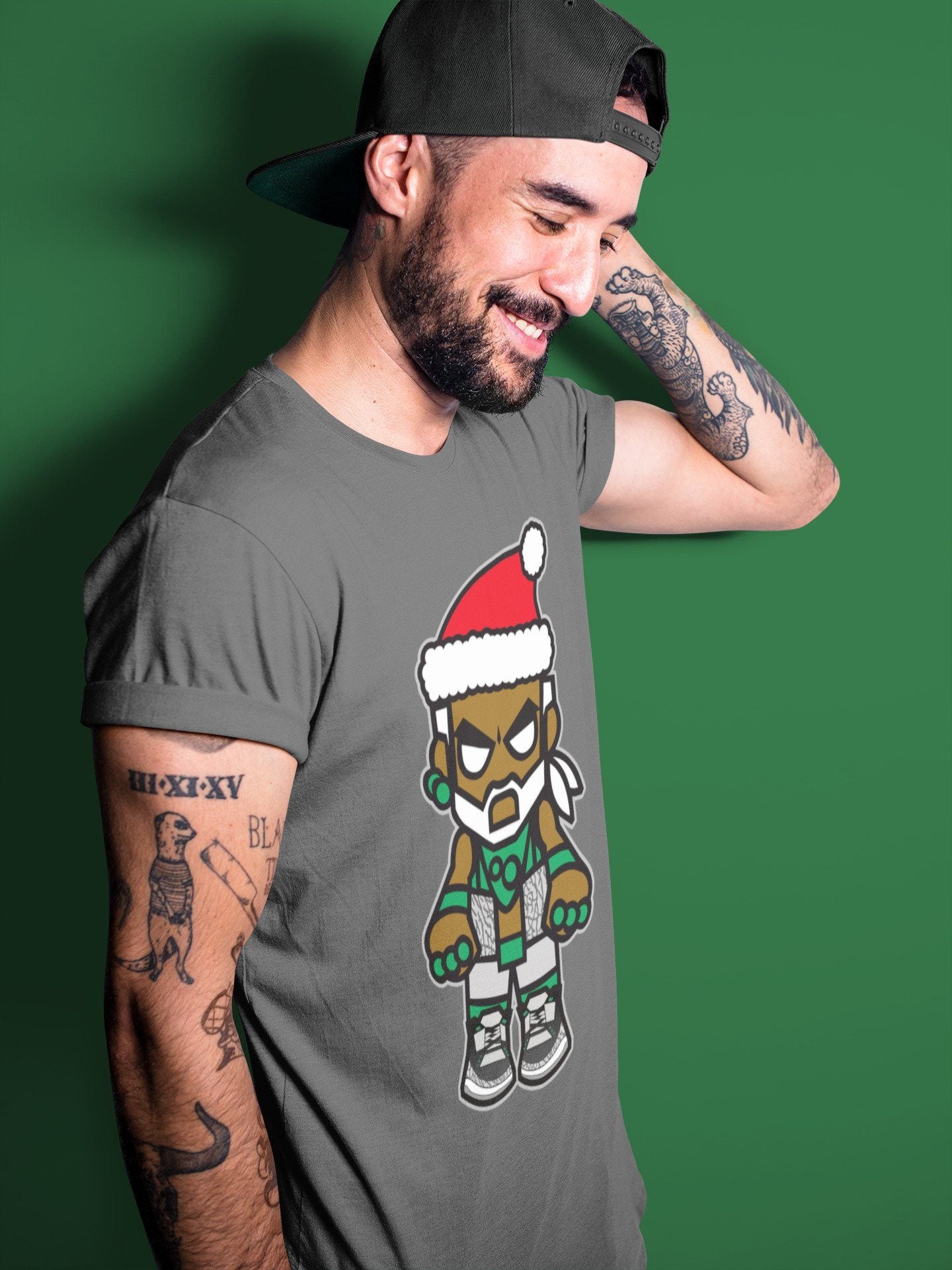 Mr Santa Unisex Tops - Air Jordan 3 Pine Green
