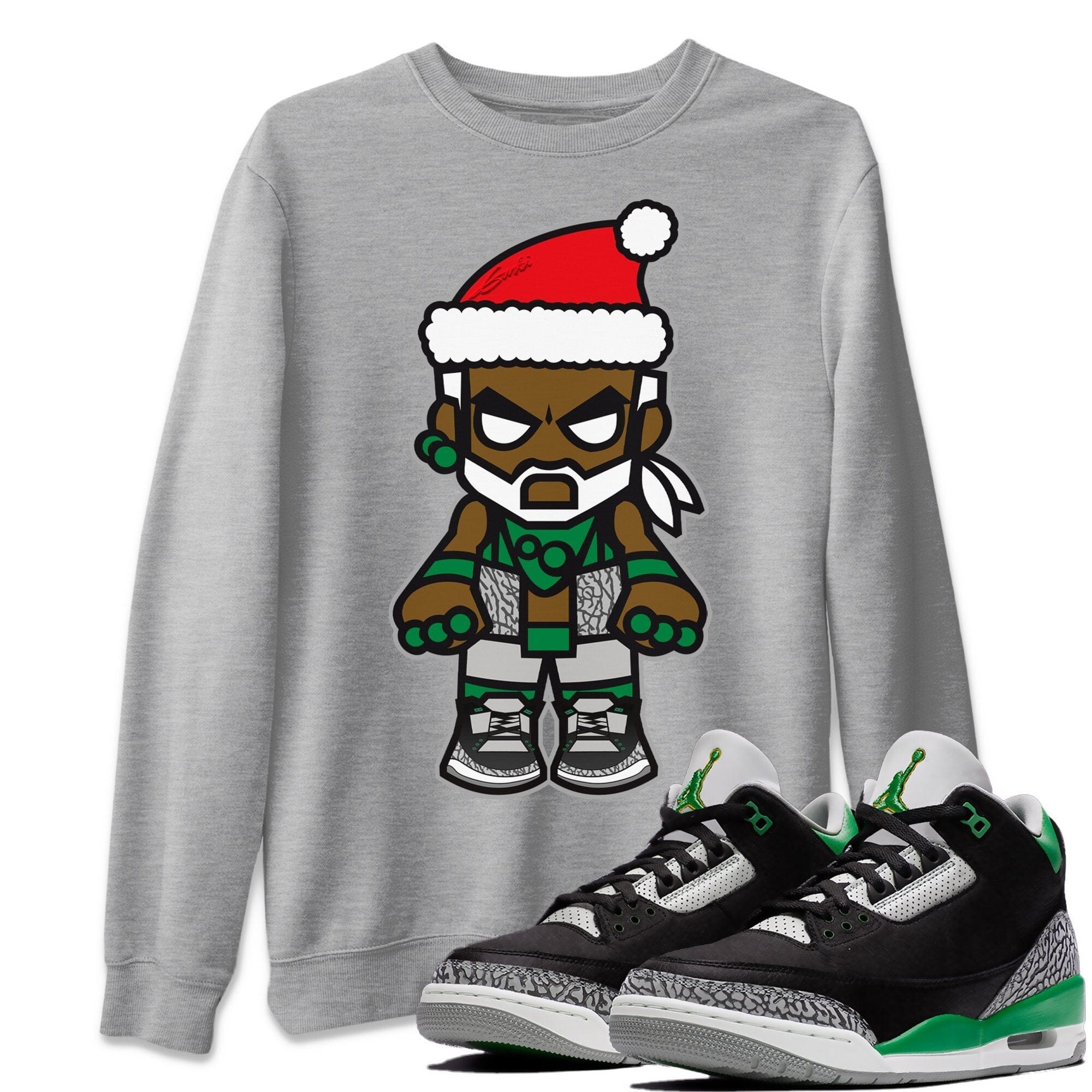 Mr Santa Unisex Tops - Air Jordan 3 Pine Green