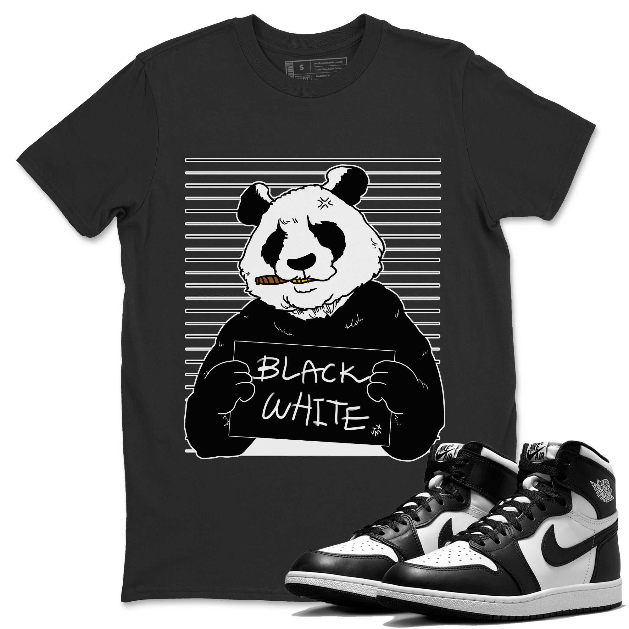 Mugshot Unisex Tops - Air Jordan 1 Black White