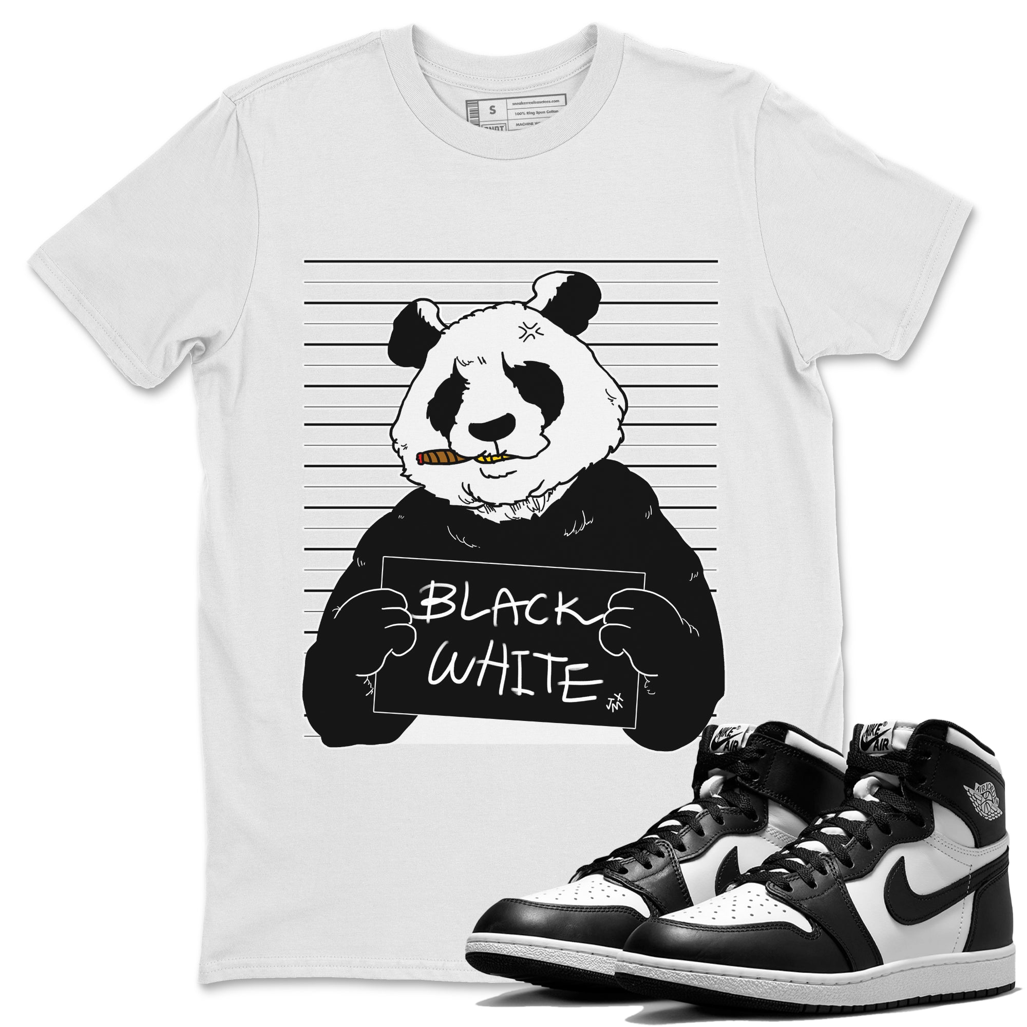 Mugshot Unisex Tops - Air Jordan 1 Black White