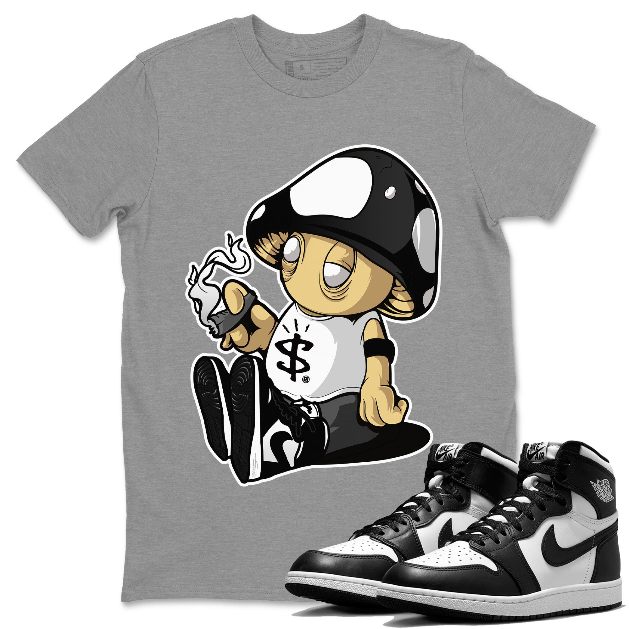 Mushrooms Unisex Tops - Air Jordan 1 Black White