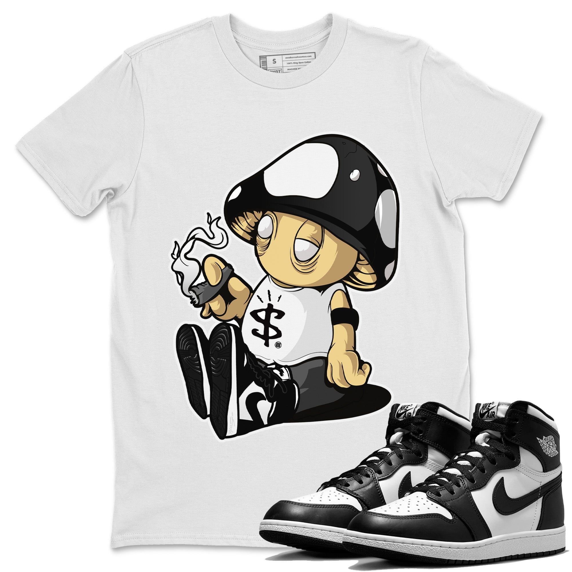 Mushrooms Unisex Tops - Air Jordan 1 Black White