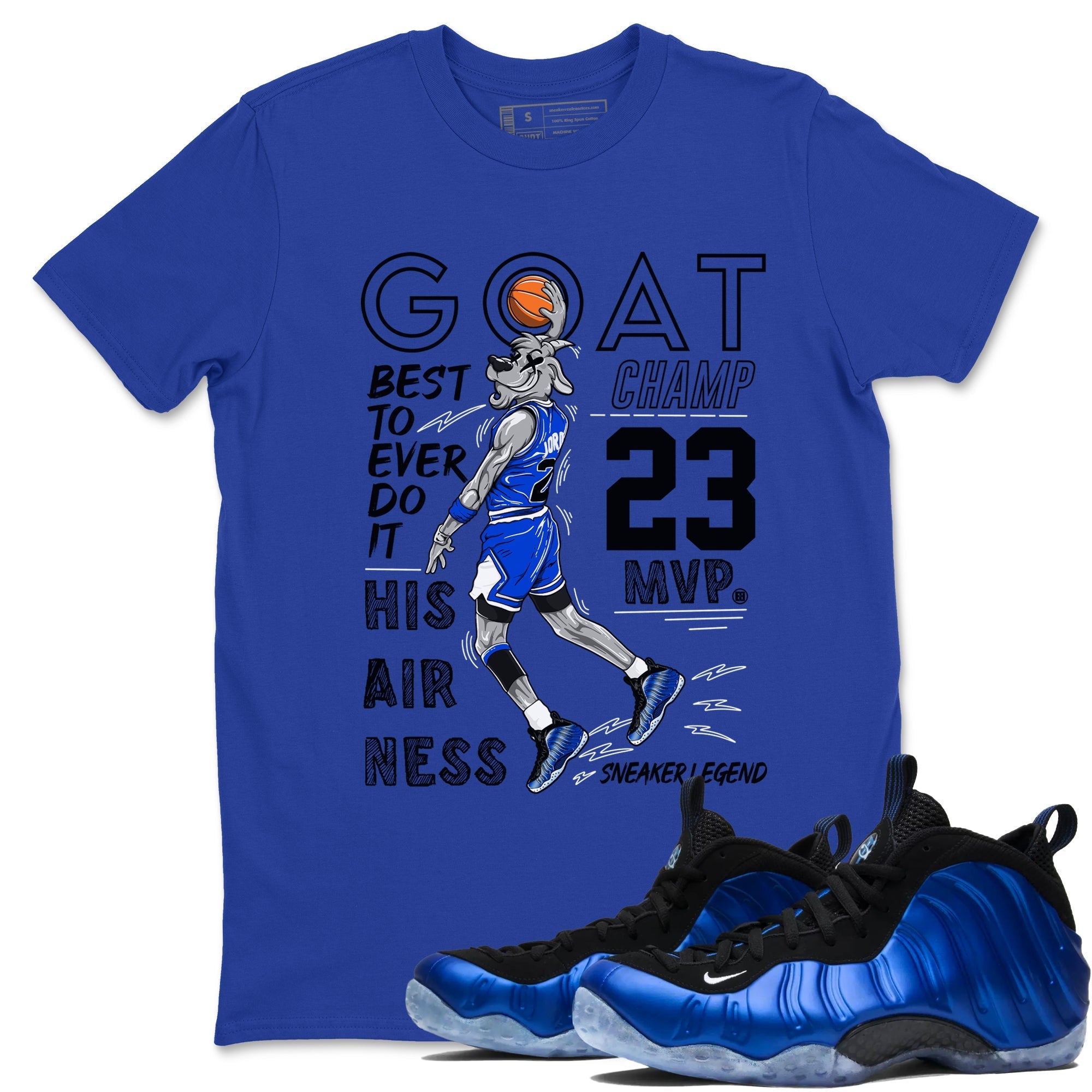 MVP Goat snkmatch Tees - Air Foamposite One Royal