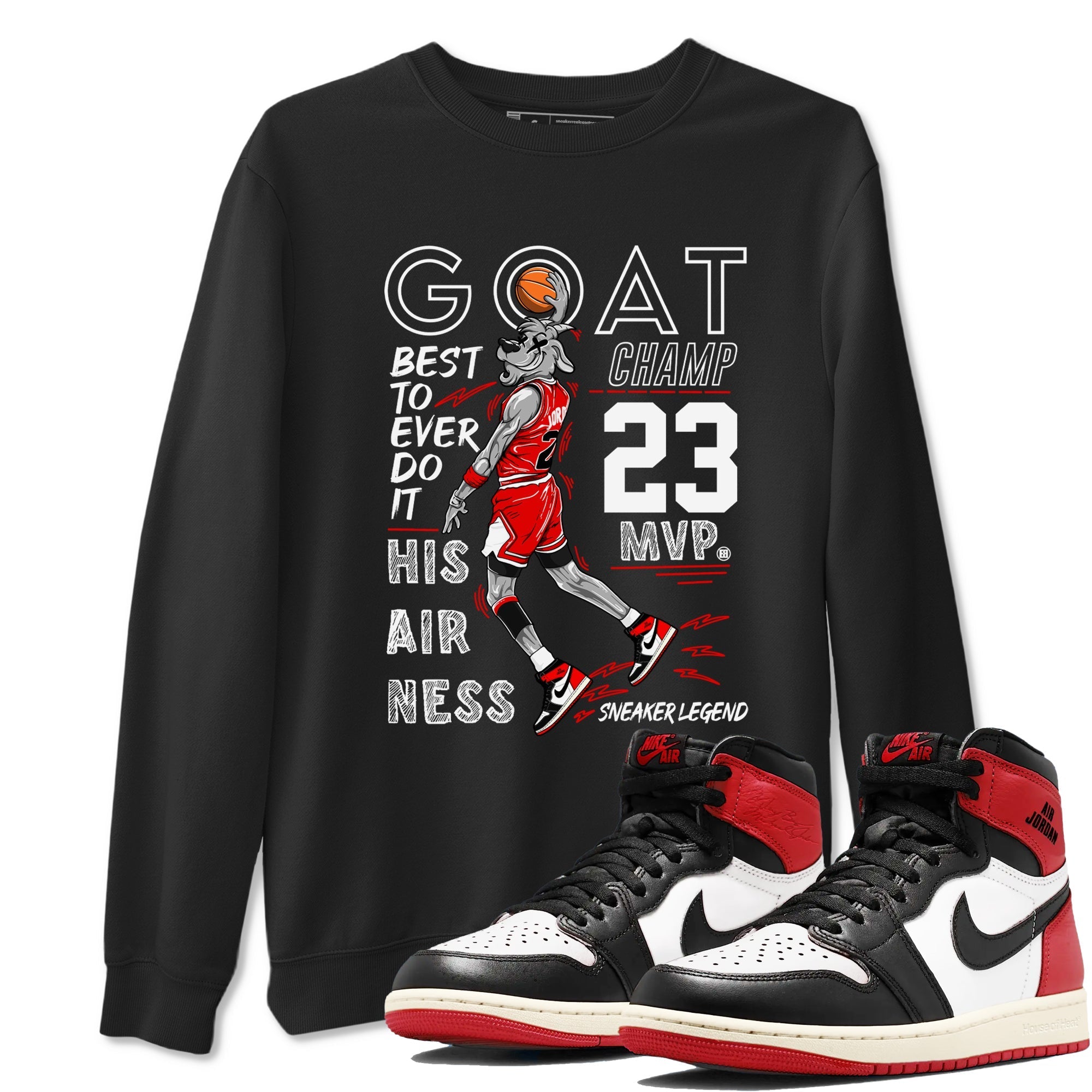 MVP Goat snkmatch Tees - Air Jordan 1 Black Toe Reimagined