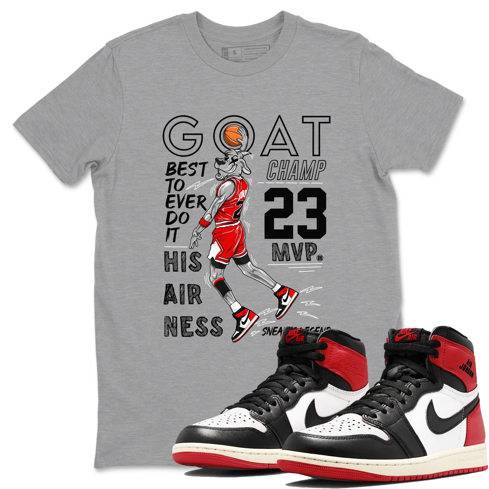 MVP Goat snkmatch Tees - Air Jordan 1 Black Toe Reimagined