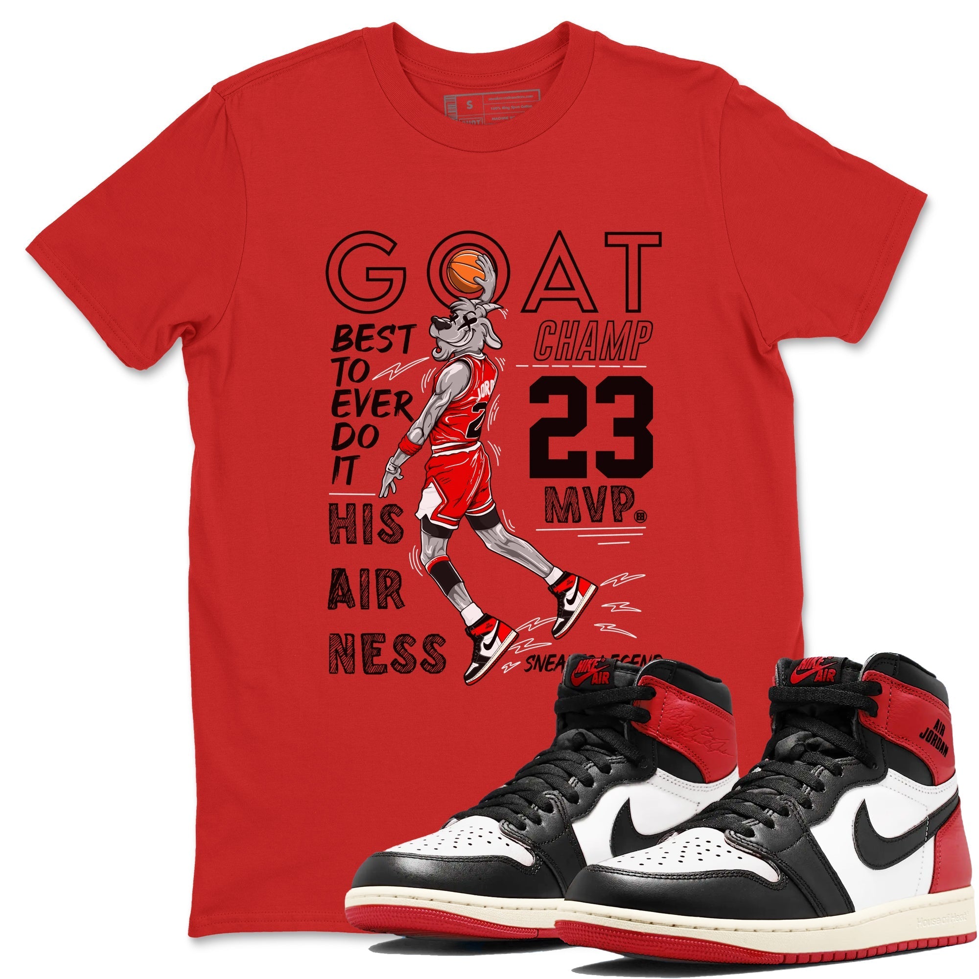 MVP Goat snkmatch Tees - Air Jordan 1 Black Toe Reimagined