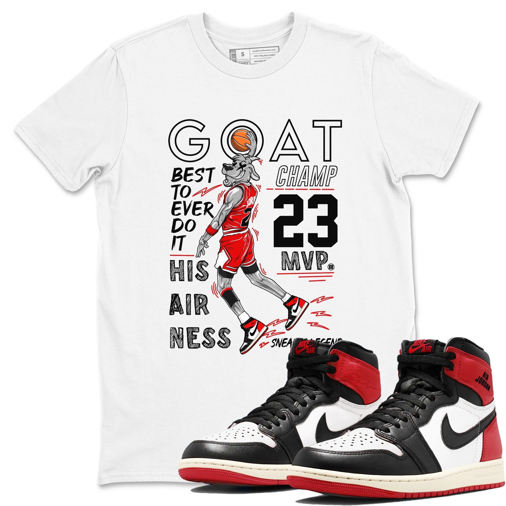 MVP Goat snkmatch Tees - Air Jordan 1 Black Toe Reimagined