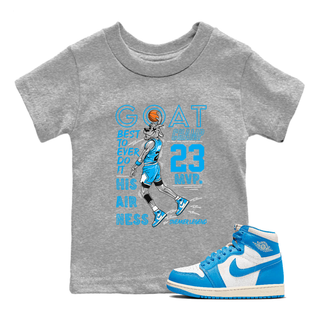 MVP Goat snkmatch Tees Kids - Air Jordan 1 UNC Reimagined