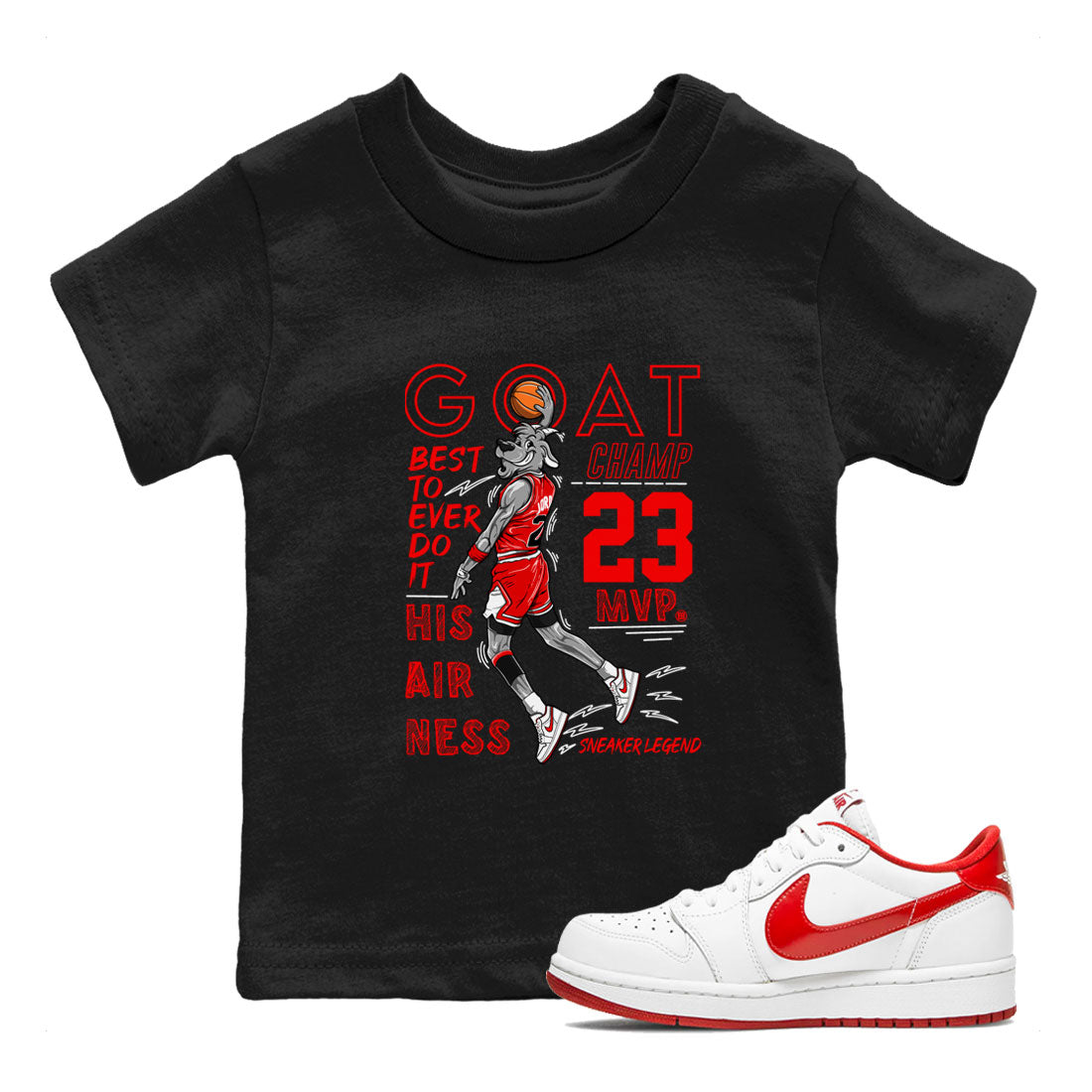 MVP Goat snkmatch Tee Kids - Air Jordan 1 University Red
