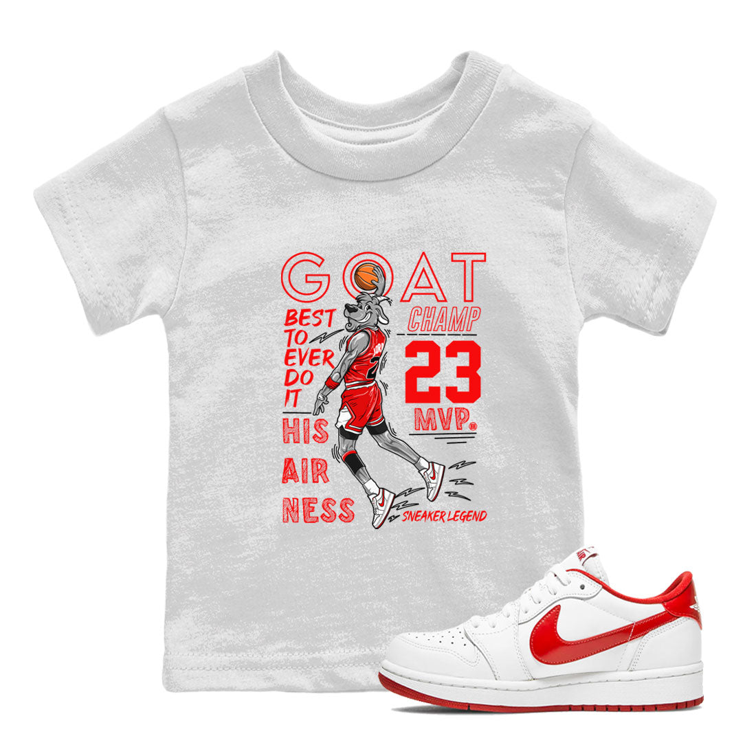 MVP Goat snkmatch Tee Kids - Air Jordan 1 University Red