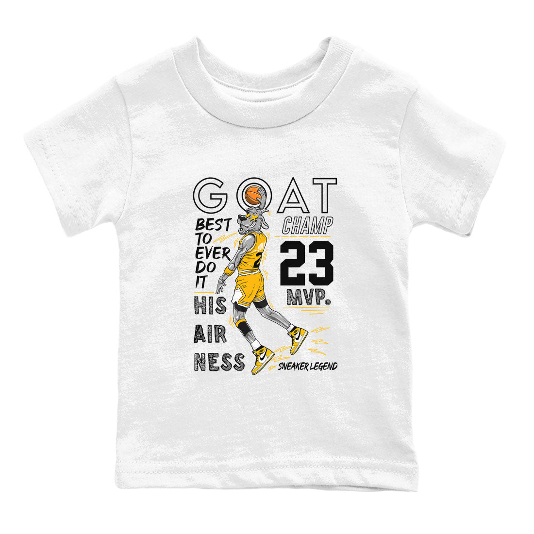 MVP Goat snkmatch Tees Kids - Air Jordan 1 Yellow Ochre