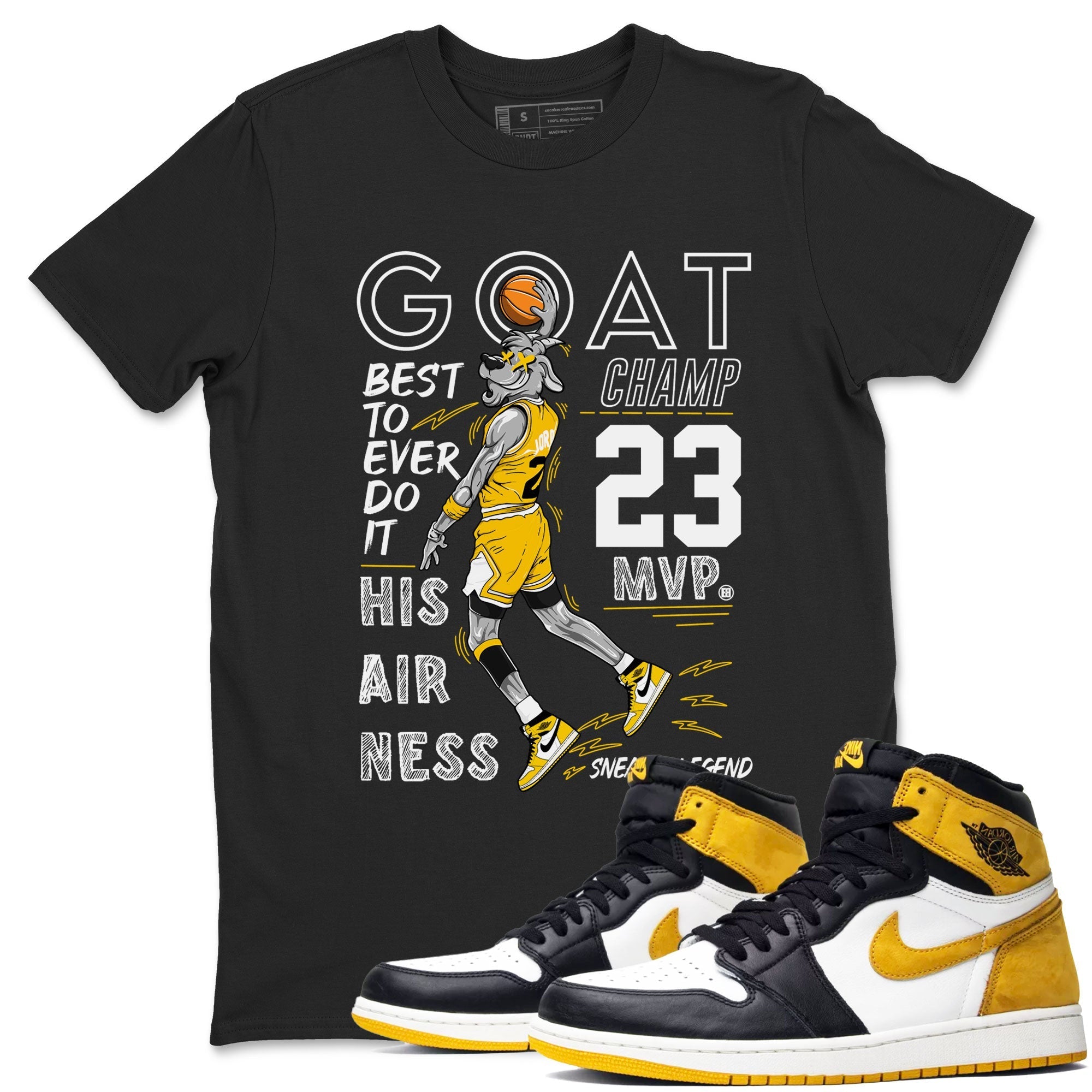 MVP Goat snkmatch Tees - Air Jordan 1 Yellow Ochre