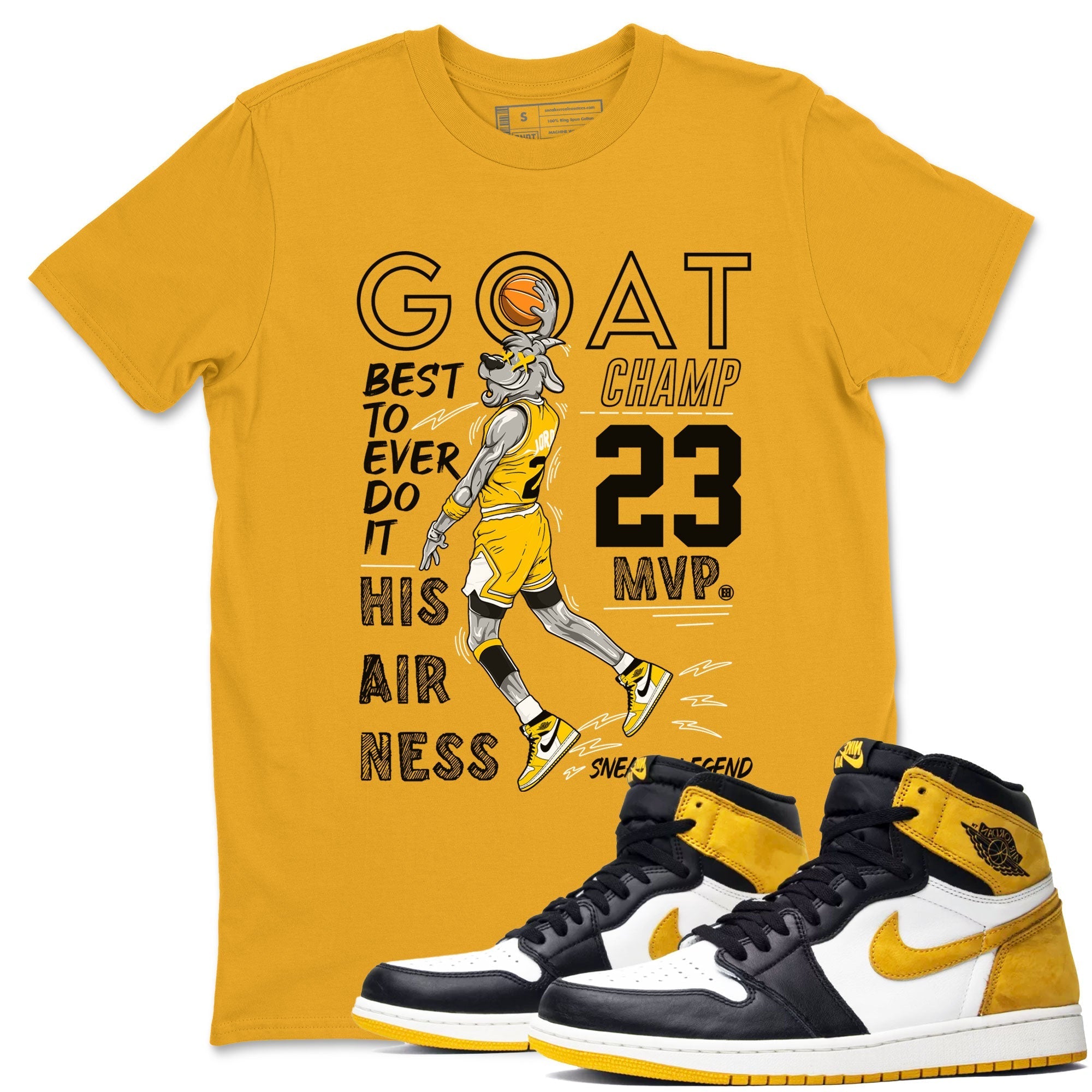 MVP Goat snkmatch Tees - Air Jordan 1 Yellow Ochre