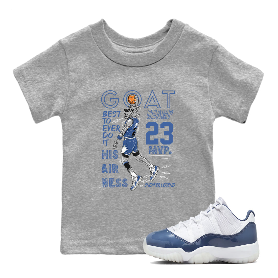 MVP Goat snkmatch Tees Kids - Air Jordan 11 Diffused Blue