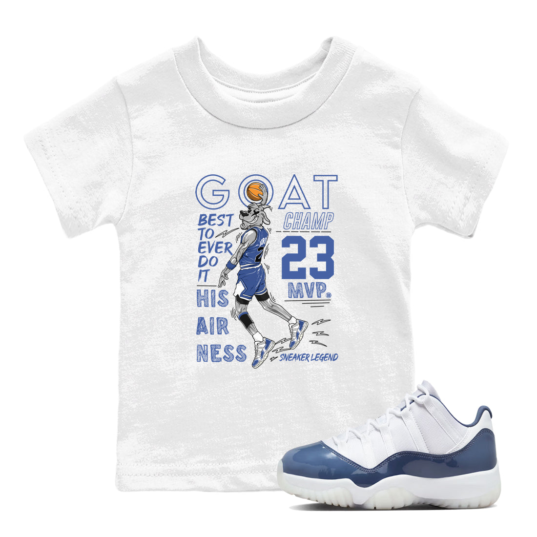 MVP Goat snkmatch Tees Kids - Air Jordan 11 Diffused Blue