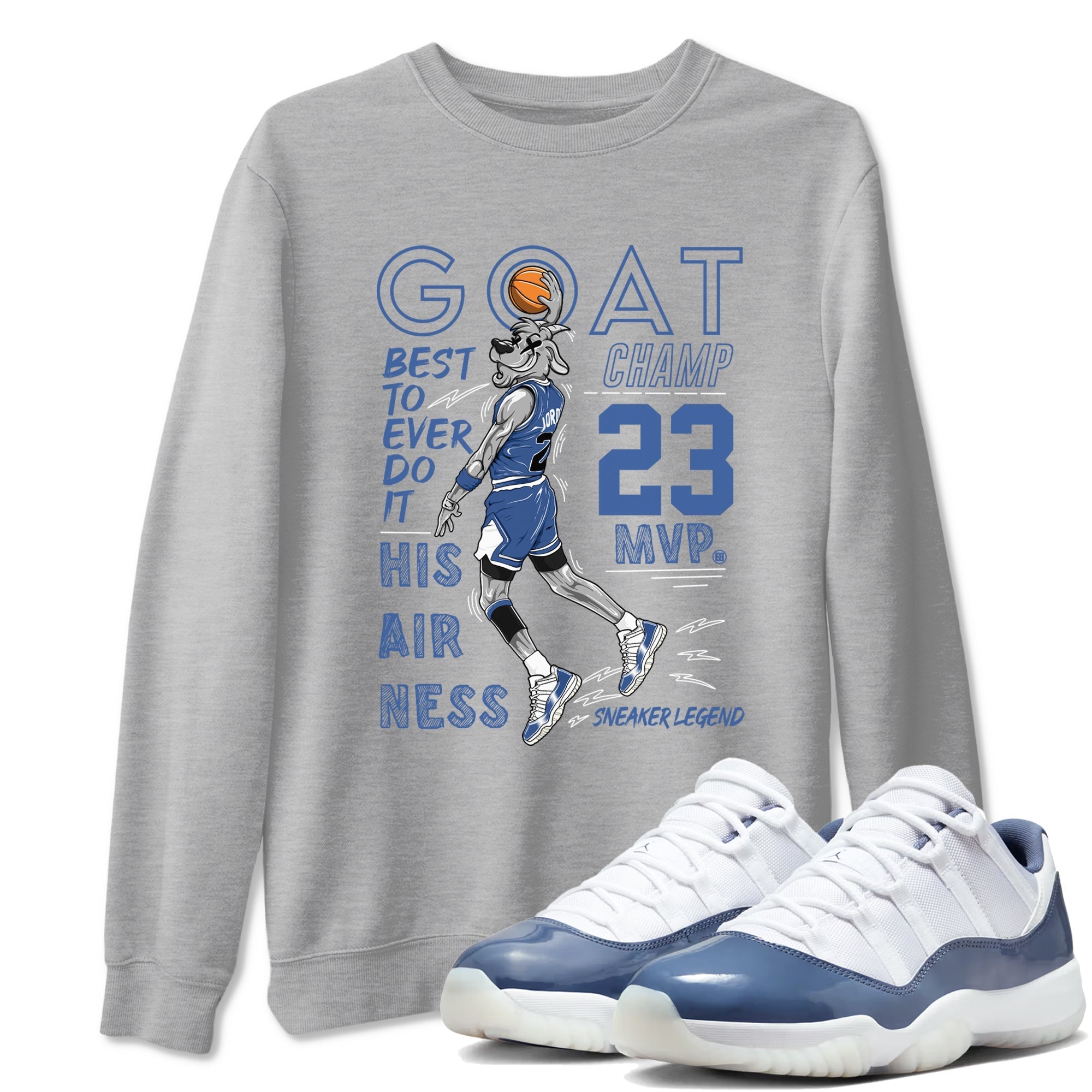 MVP Goat snkmatch Tees - Air Jordan 11 Diffused Blue