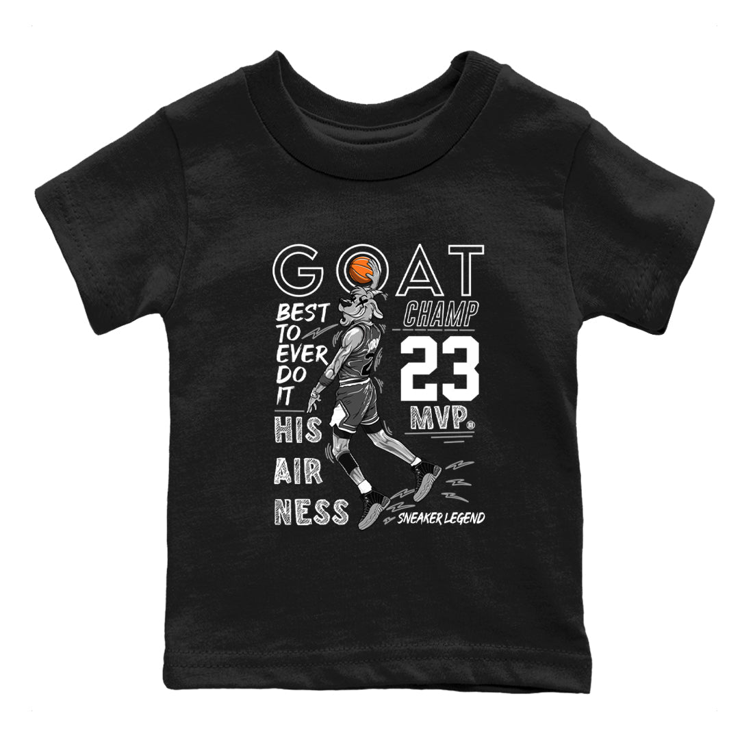 MVP Goat snkmatch Tees Kids - Air Jordan 12 Black Wolf Grey
