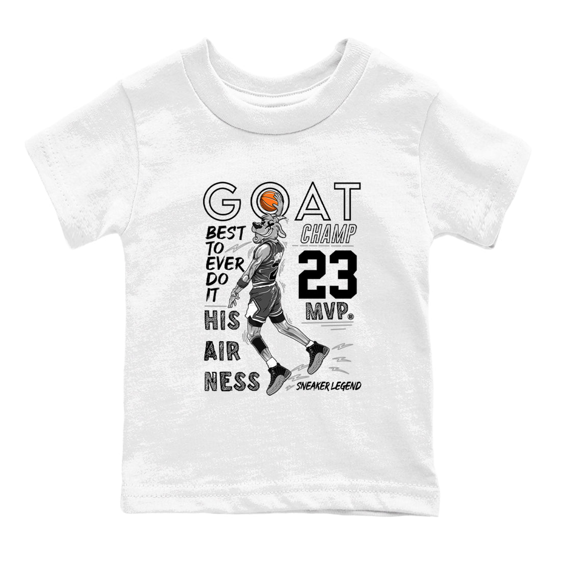 MVP Goat snkmatch Tees Kids - Air Jordan 12 Black Wolf Grey