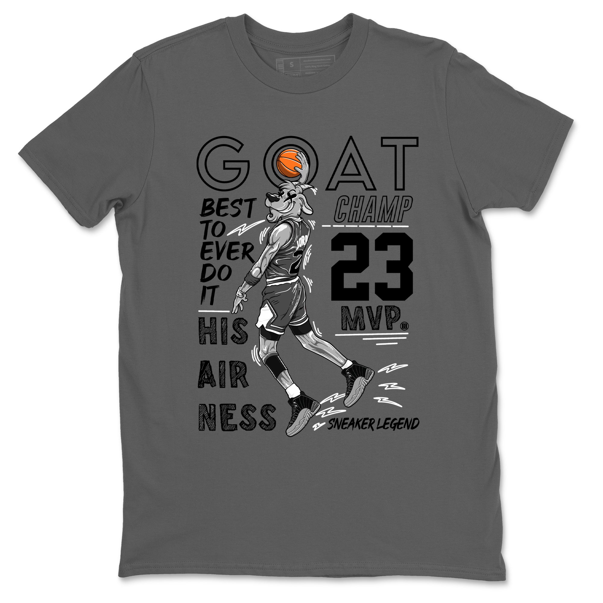 MVP Goat snkmatch Tees - Air Jordan 12 Black Wolf Grey