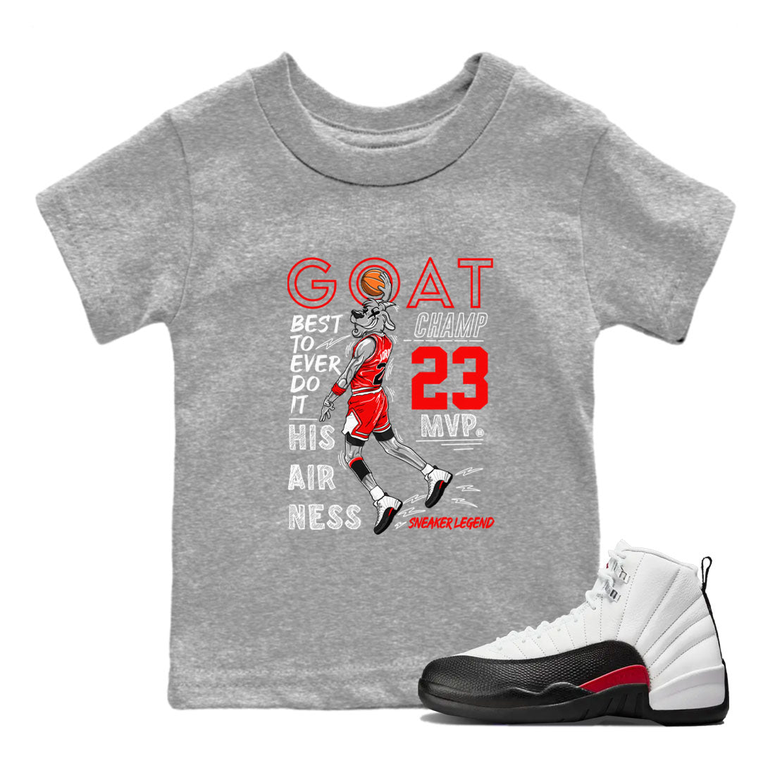 MVP Goat snkmatch Tees Kids - Air Jordan 12 Taxi Flip