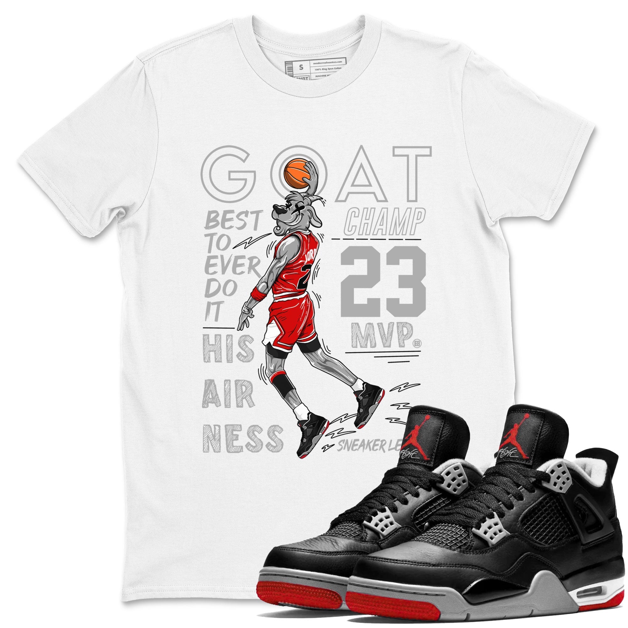 MVP Goat snkmatch Tees - Air Jordan 4 Bred Reimagined