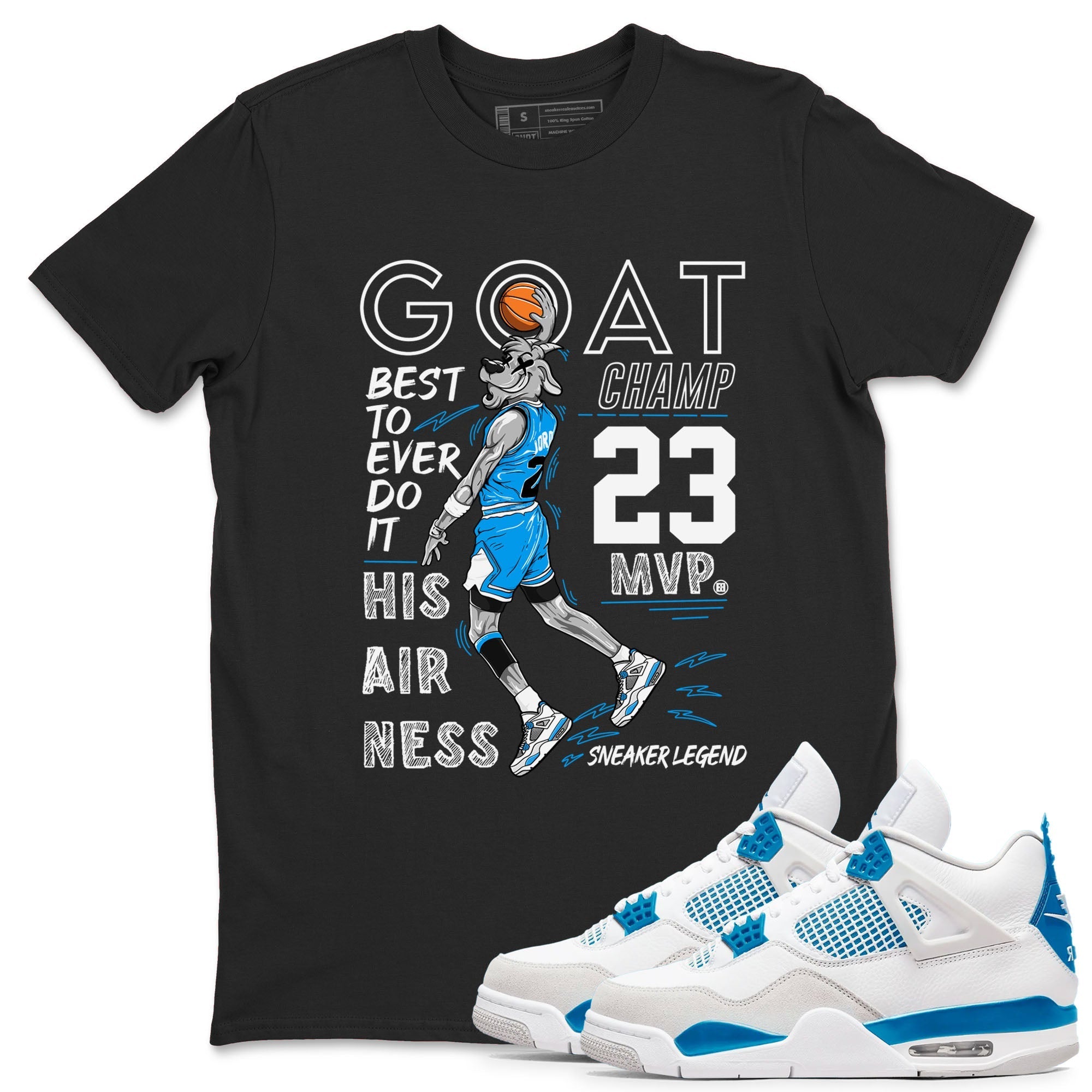 MVP Goat snkmatch Tees - Air Jordan 4 Military Blue