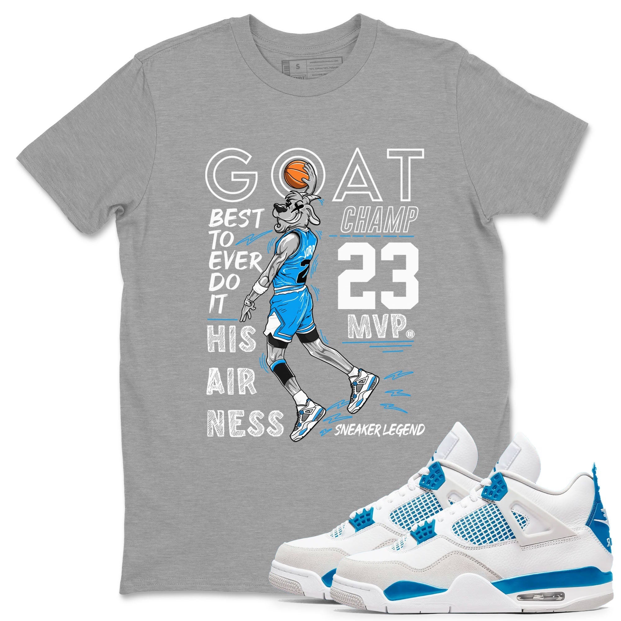 MVP Goat snkmatch Tees - Air Jordan 4 Military Blue