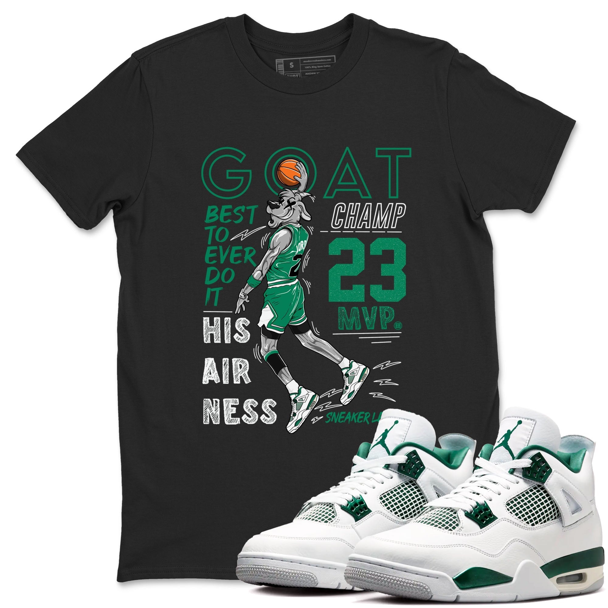 MVP Goat snkmatch Tees - Air Jordan 4 Oxidized Green