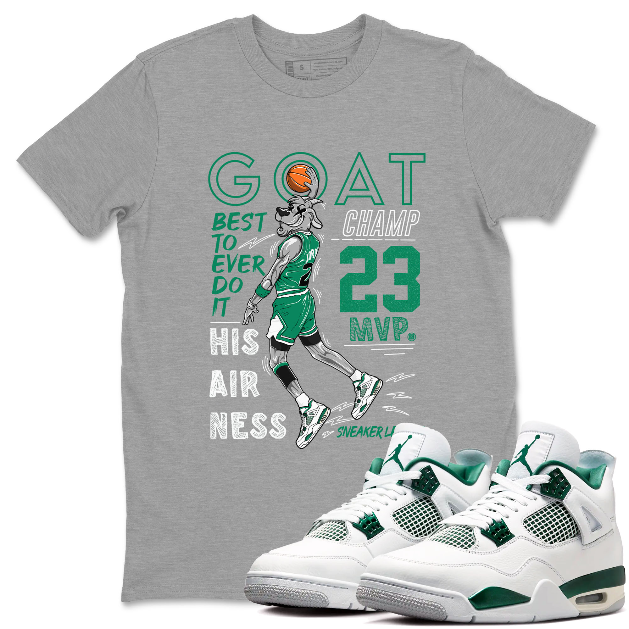 MVP Goat snkmatch Tees - Air Jordan 4 Oxidized Green