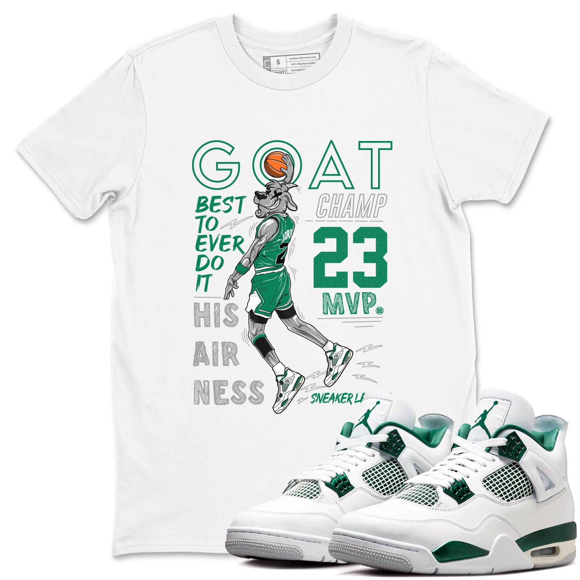 MVP Goat snkmatch Tees - Air Jordan 4 Oxidized Green
