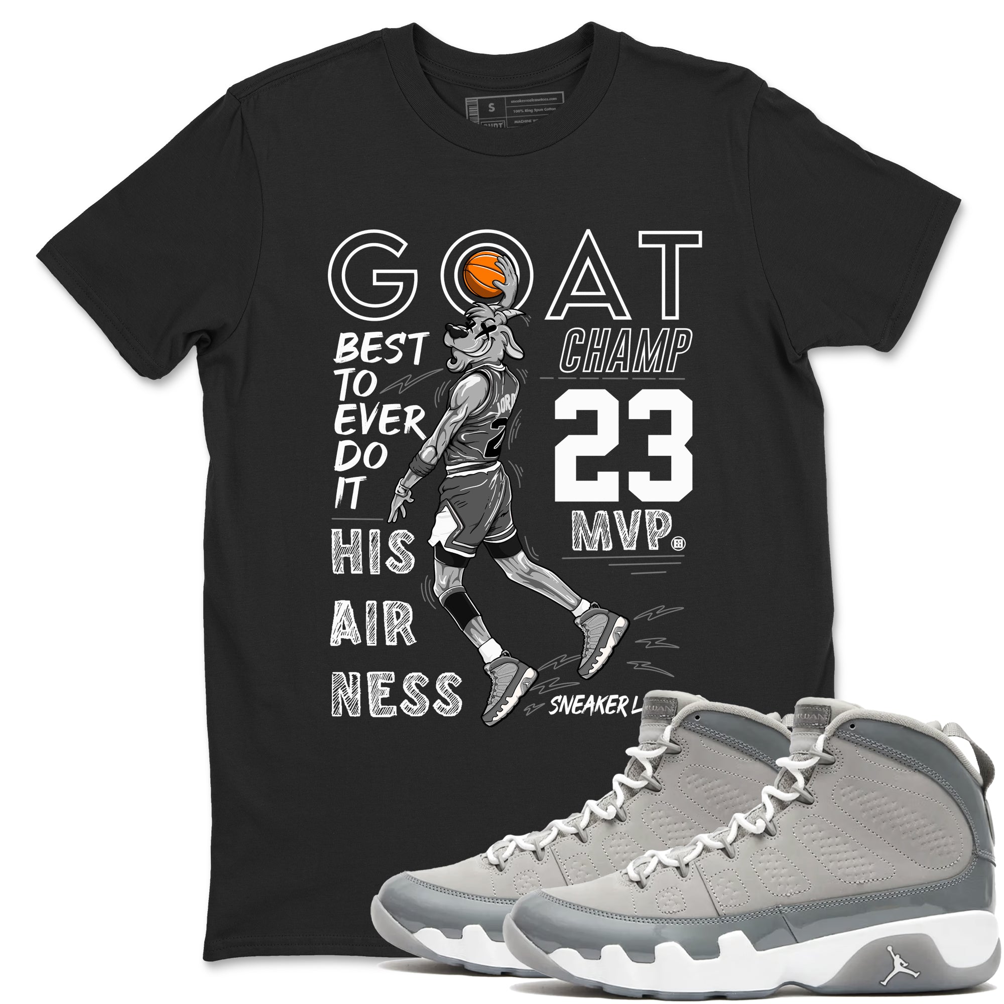 MVP Goat snkmatch Tees - Air Jordan 9 Cool Grey