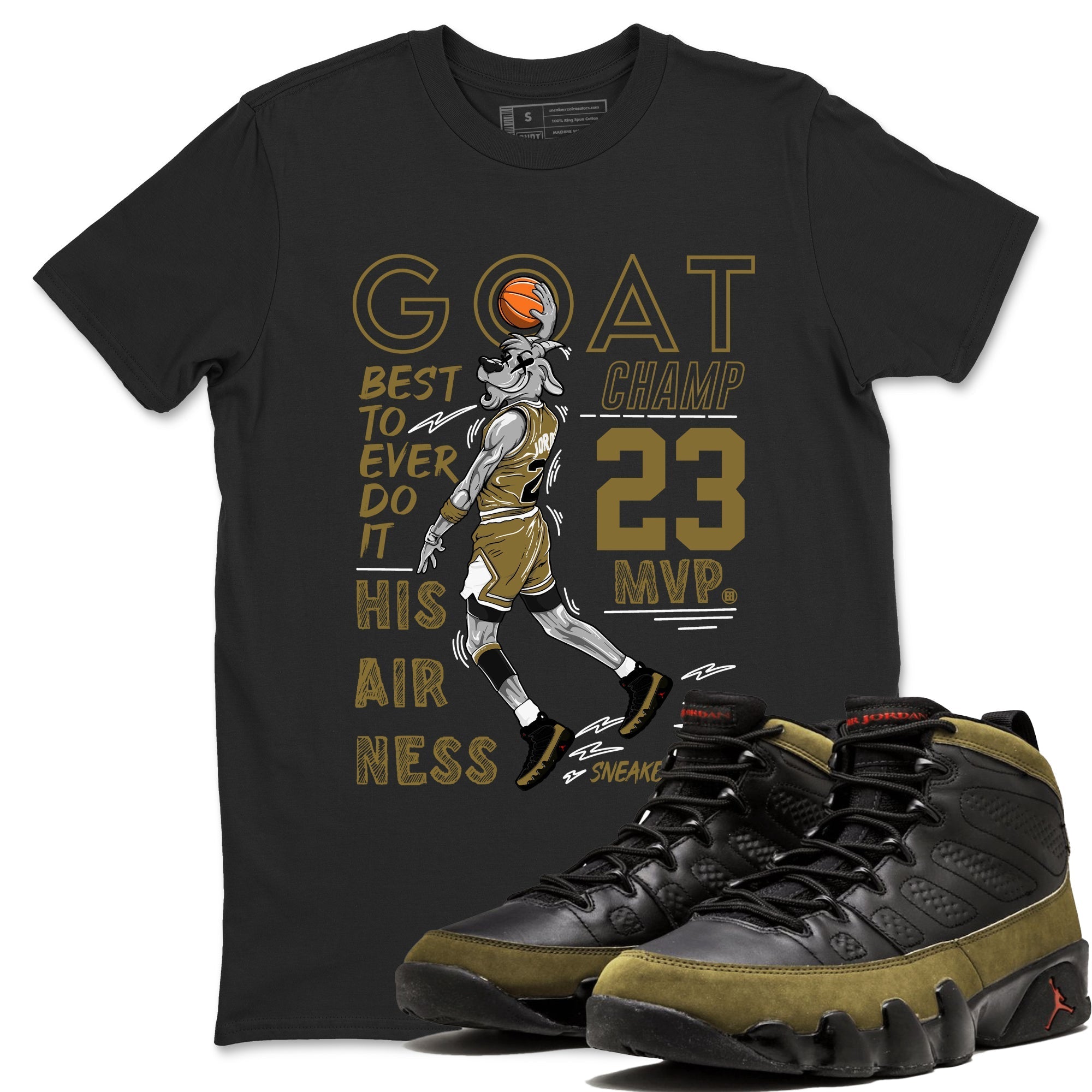MVP Goat snkmatch Tees - Air Jordan 9 Olive