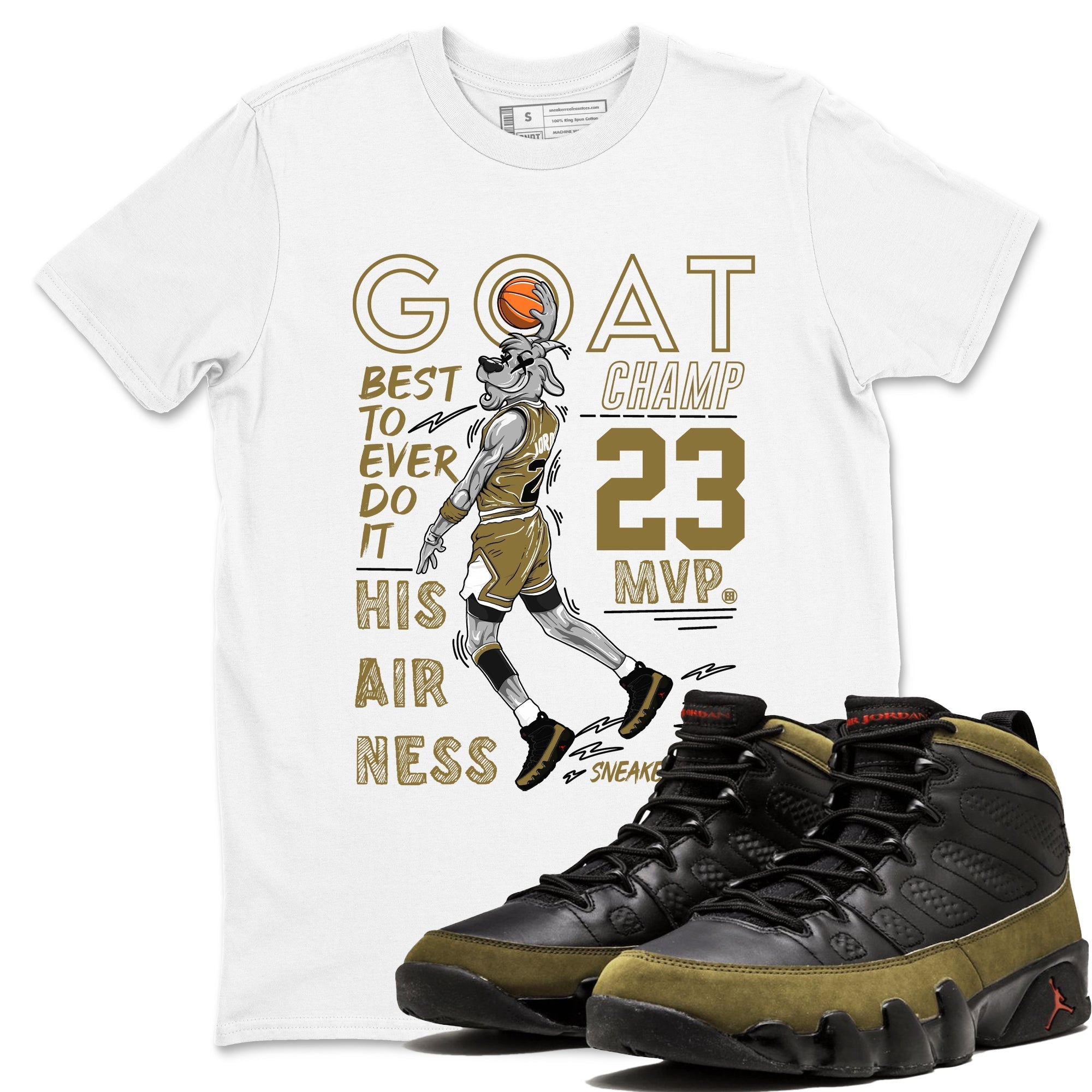 MVP Goat snkmatch Tees - Air Jordan 9 Olive