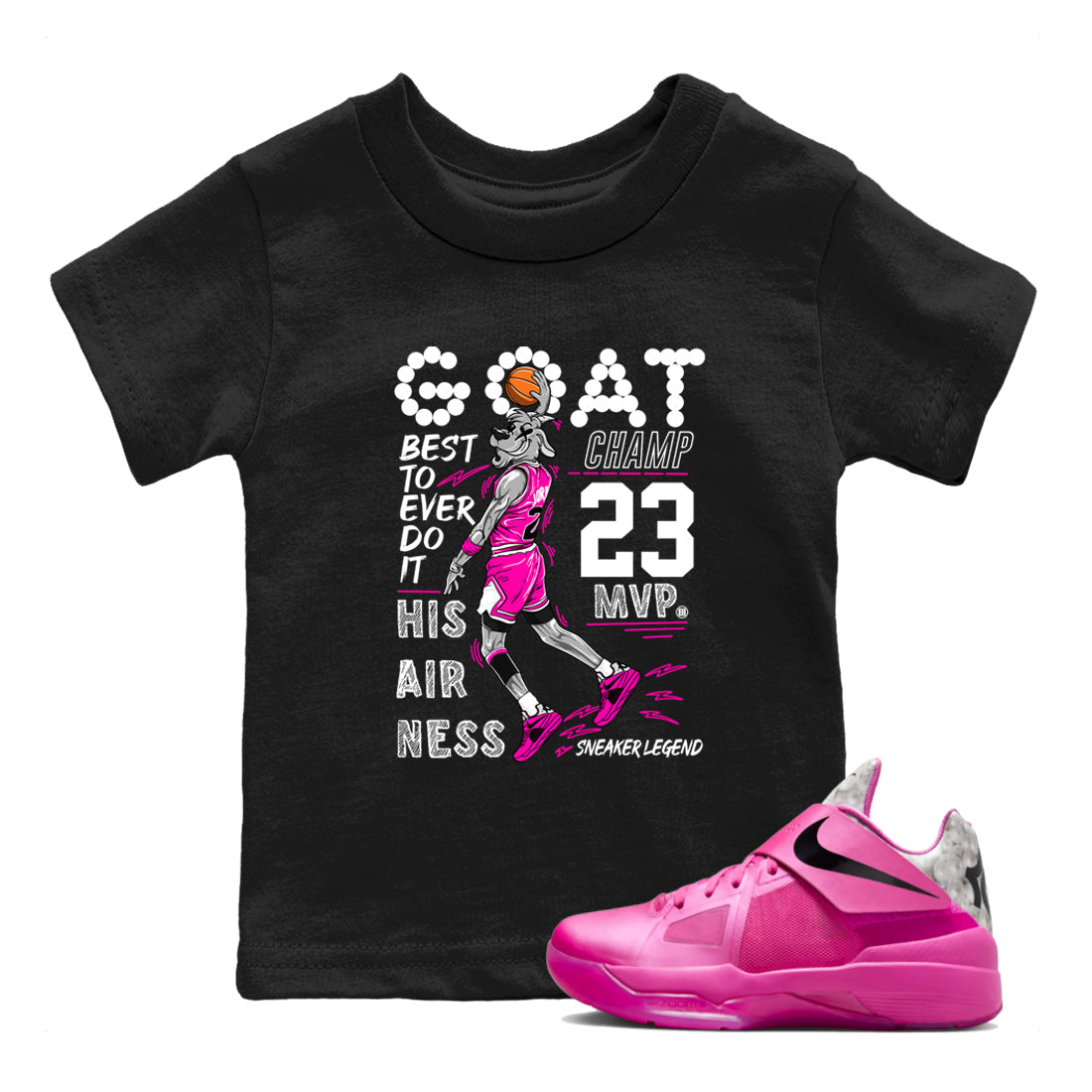 MVP Goat snkmatch Tees Kids - Nike KD 4 Aunt Pearl