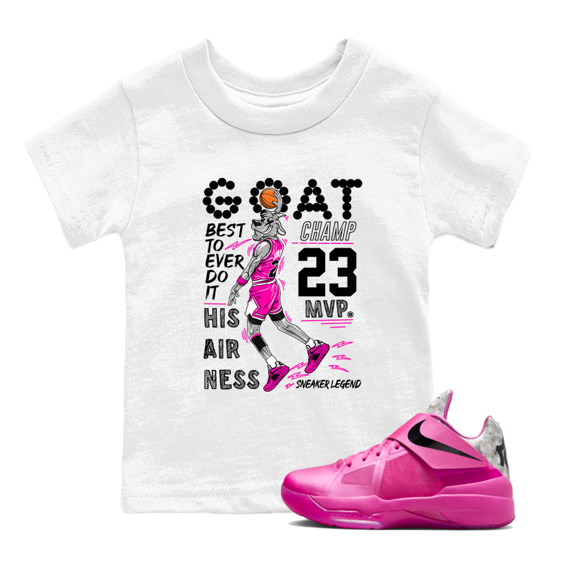 MVP Goat snkmatch Tees Kids - Nike KD 4 Aunt Pearl