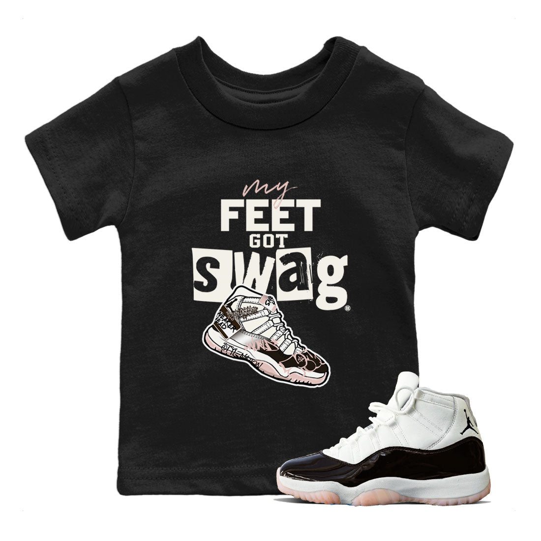 My Feet Got Swag snkmatch Tee Kids - Air Jordan 11 Neapolitan