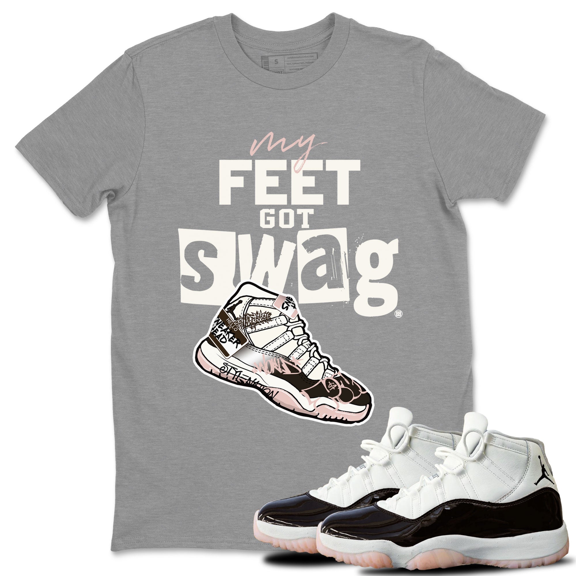 My Feet Got Swag snkmatch Tee - Air Jordan 11 Neapolitan