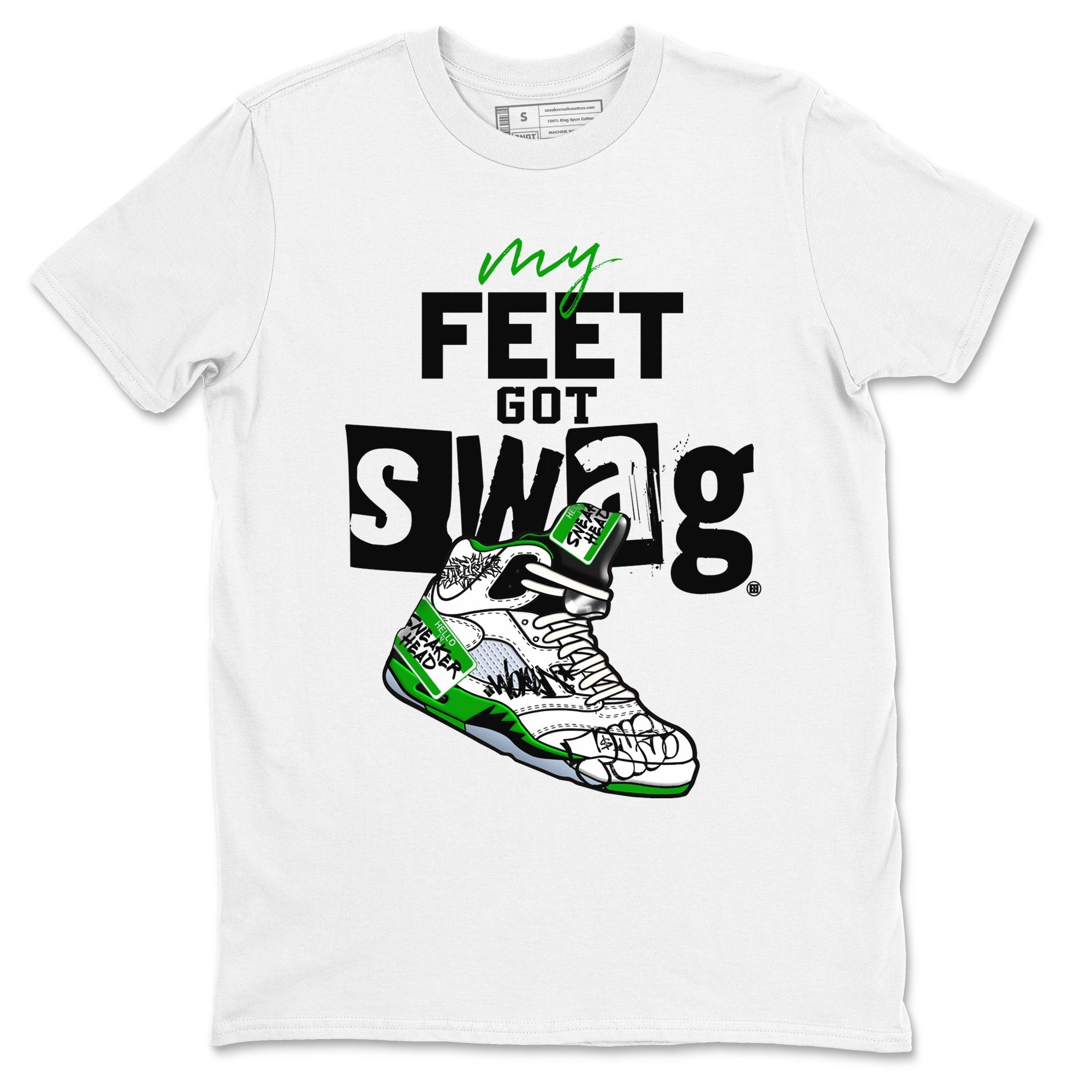My Feet Got Swag snkmatch Tee - Air Jordan 5 Lucky Green