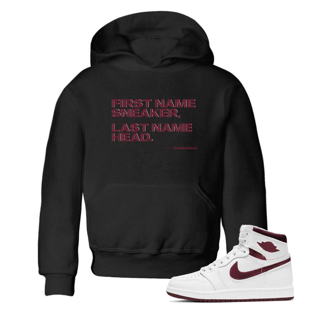 My Name Is snkmatch snkmatch Tees Kids - Air Jordan 1 Metallic Burgundy