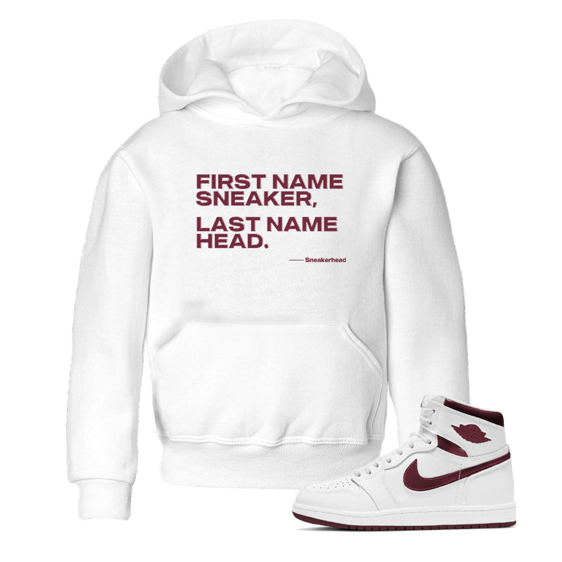 My Name Is snkmatch snkmatch Tees Kids - Air Jordan 1 Metallic Burgundy