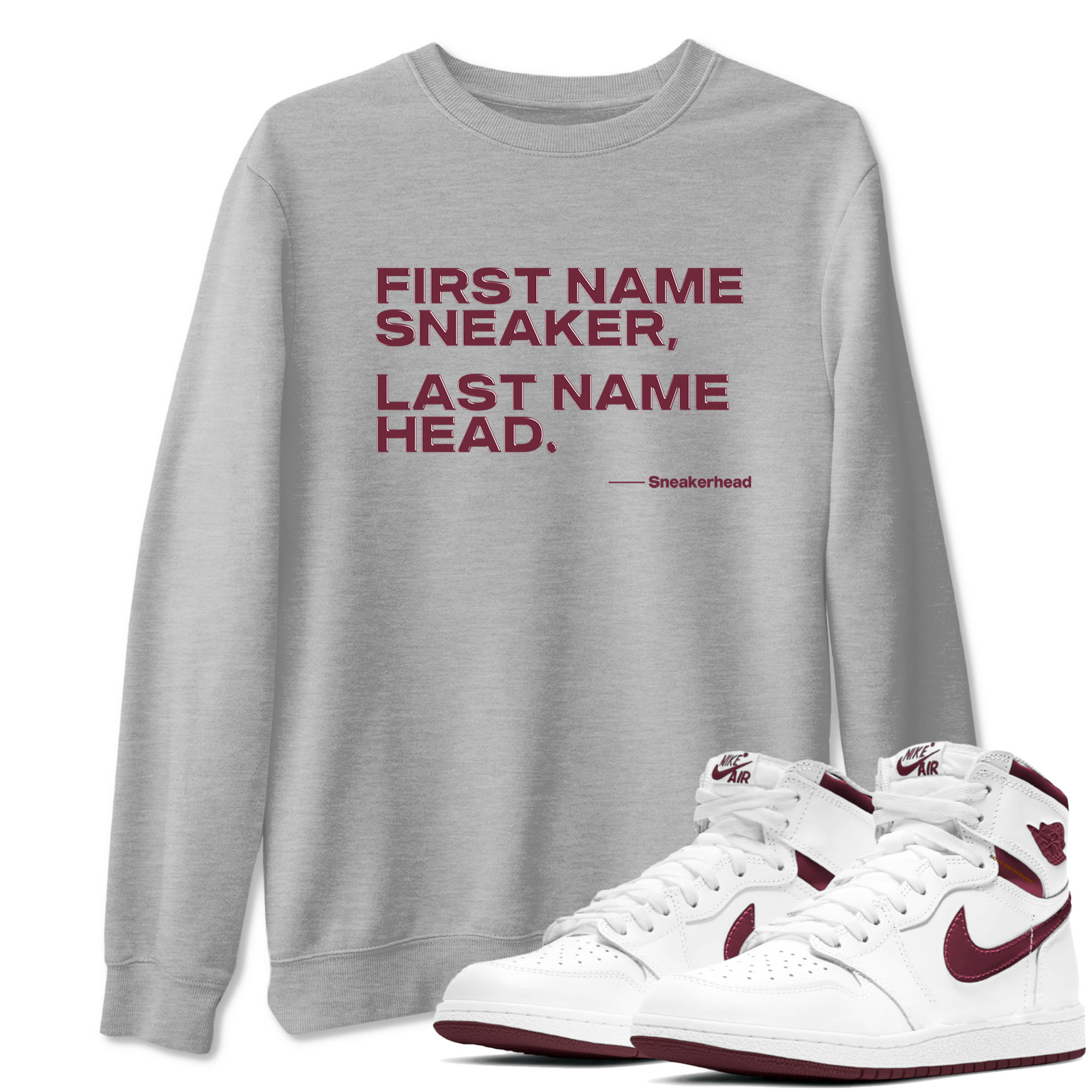 My Name Is snkmatch snkmatch Tees - Air Jordan 1 Metallic Burgundy