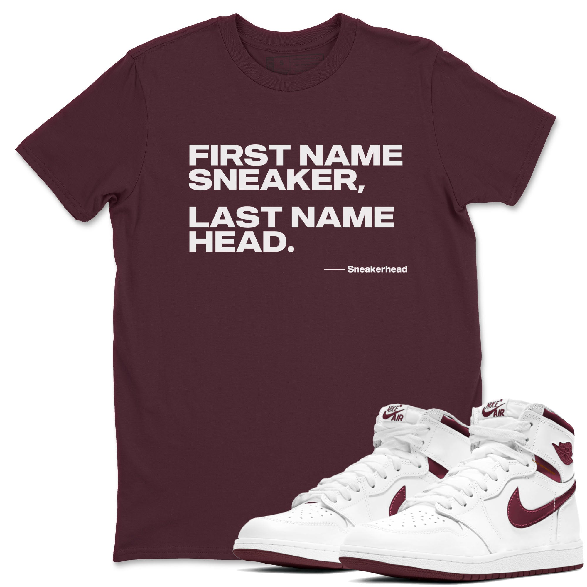 My Name Is snkmatch snkmatch Tees - Air Jordan 1 Metallic Burgundy