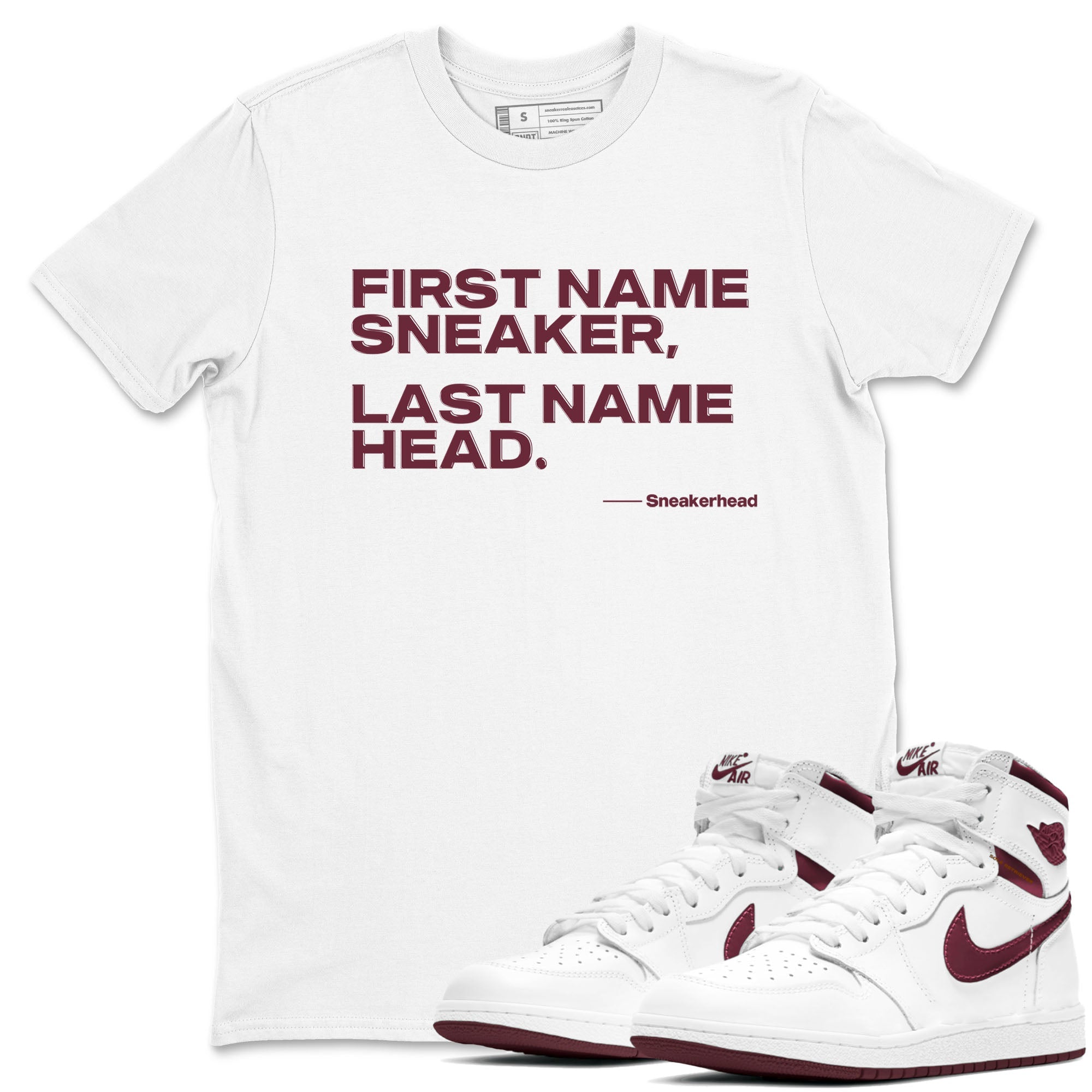 My Name Is snkmatch snkmatch Tees - Air Jordan 1 Metallic Burgundy