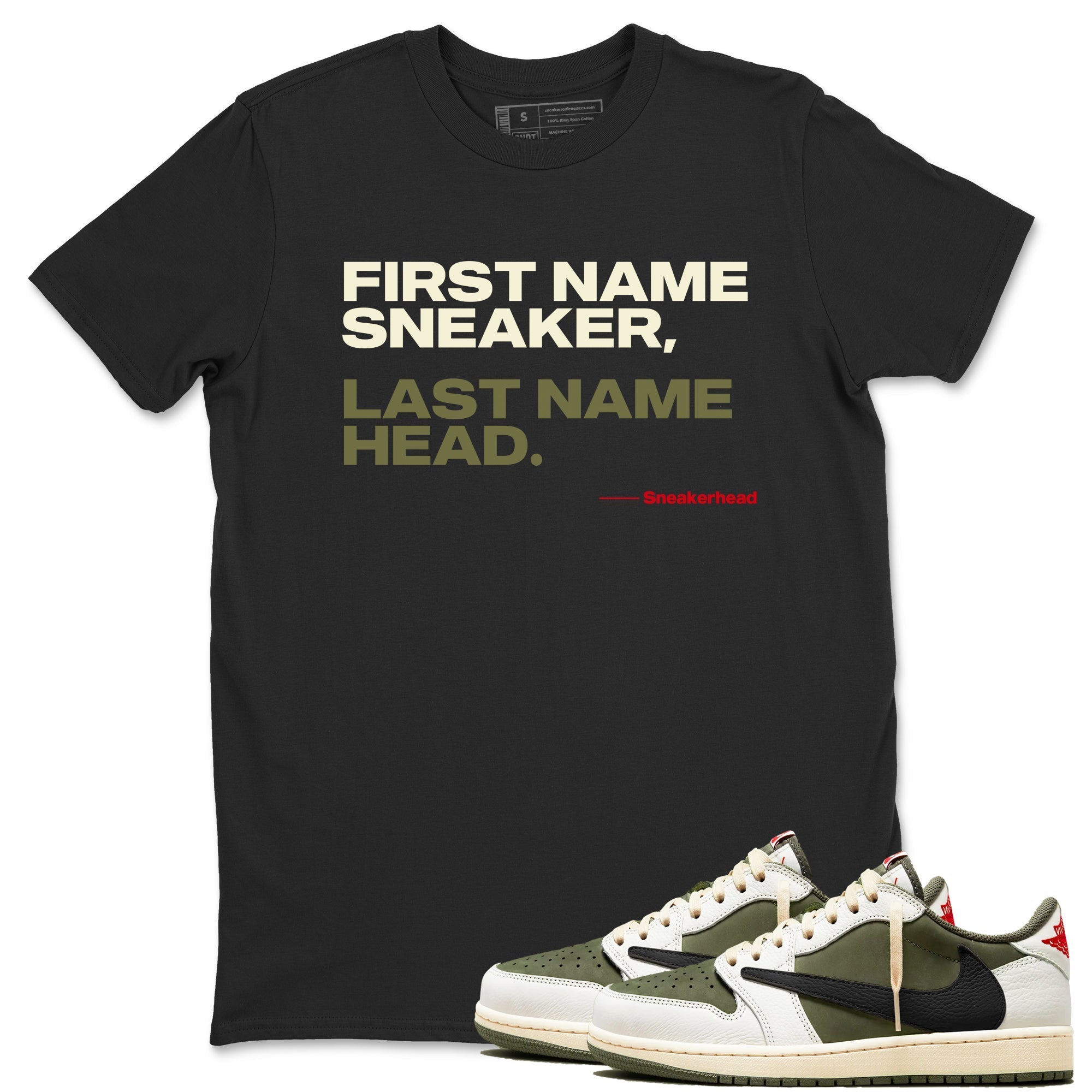 My Name Is snkmatch snkmatch Tees - Air Jordan 1 Travis Scott Medium Olive