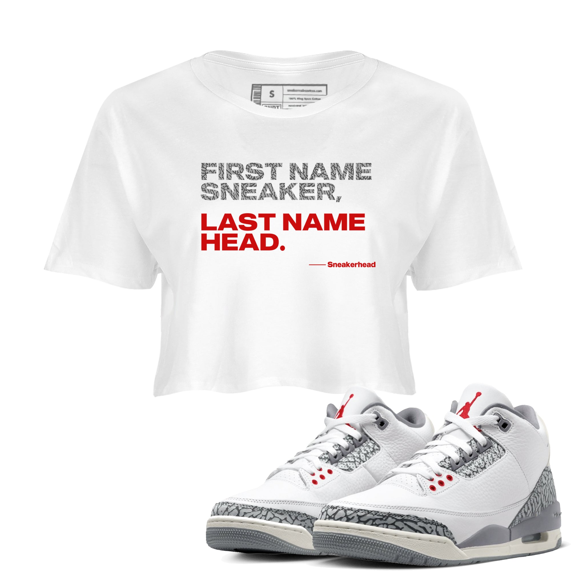 My Name Is snkmatch snkmatch Women's Top - Air Jordan 3 Cement Grey
