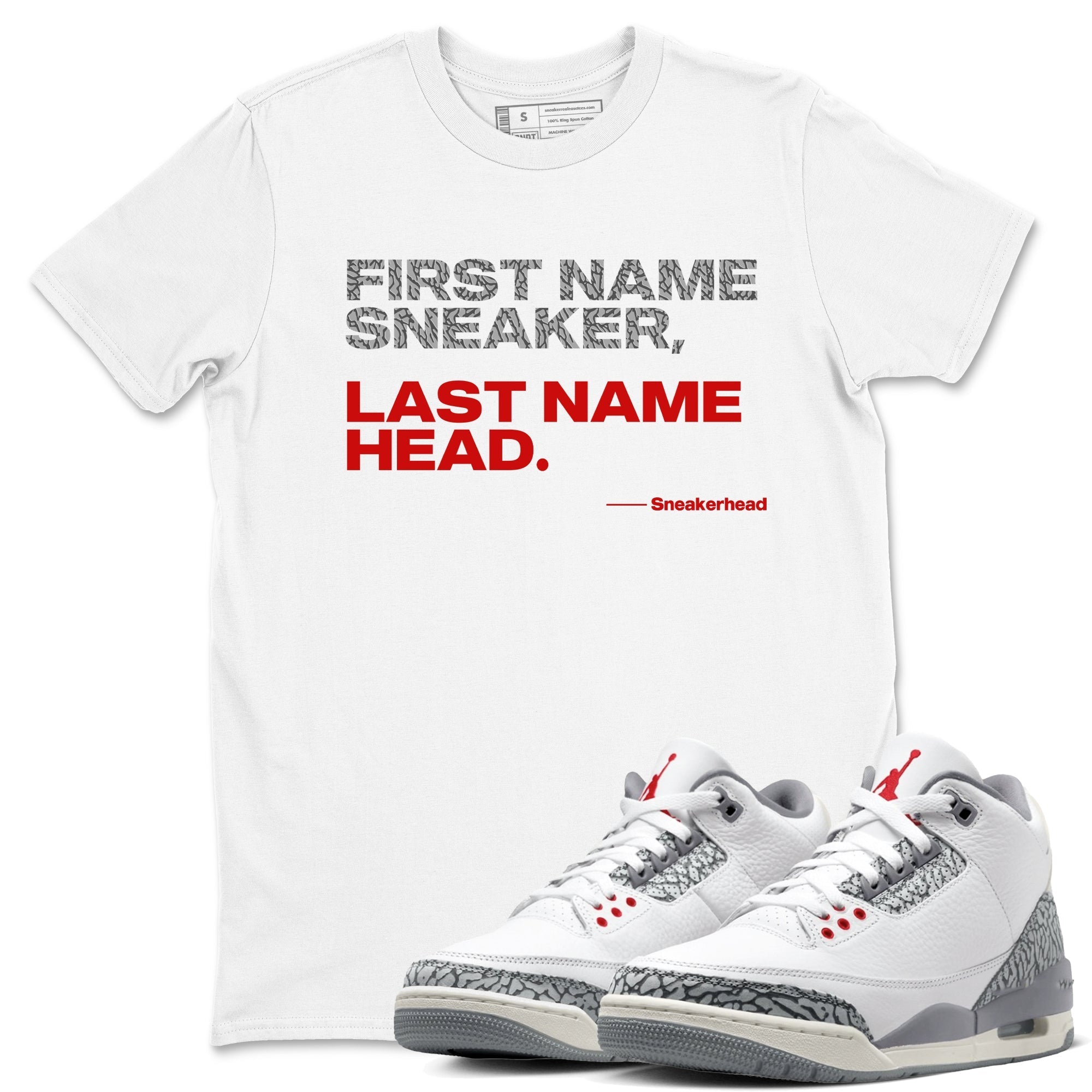 My Name Is snkmatch snkmatch Tees - Air Jordan 3 Cement Grey